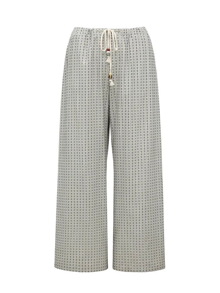 Airy Striped Wide Leg Vacation Pants