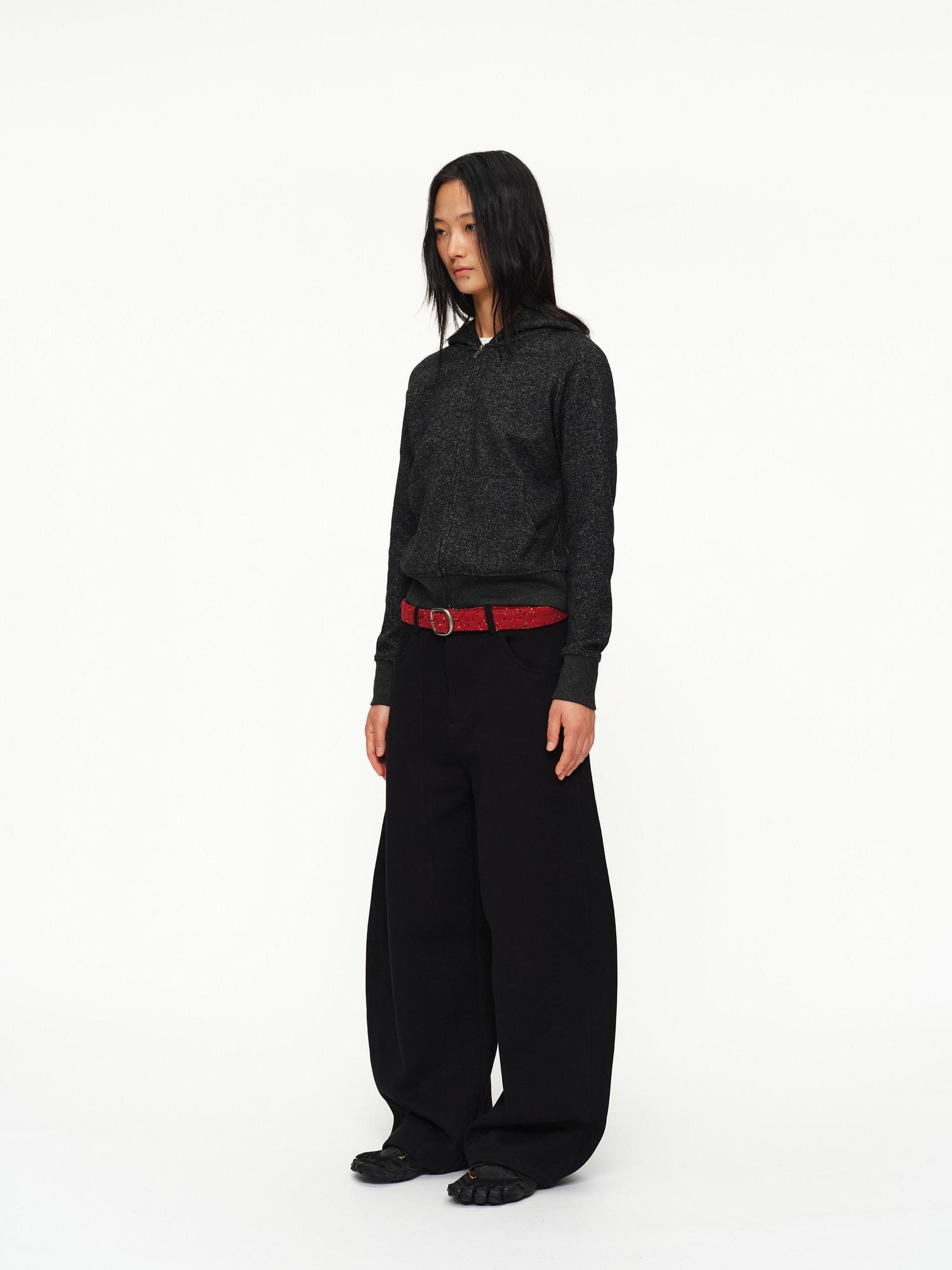 oinimi Cozy Wool Blend Loose Fit Zip Up Hooded Cardigan Unisex Commuter Hoodies