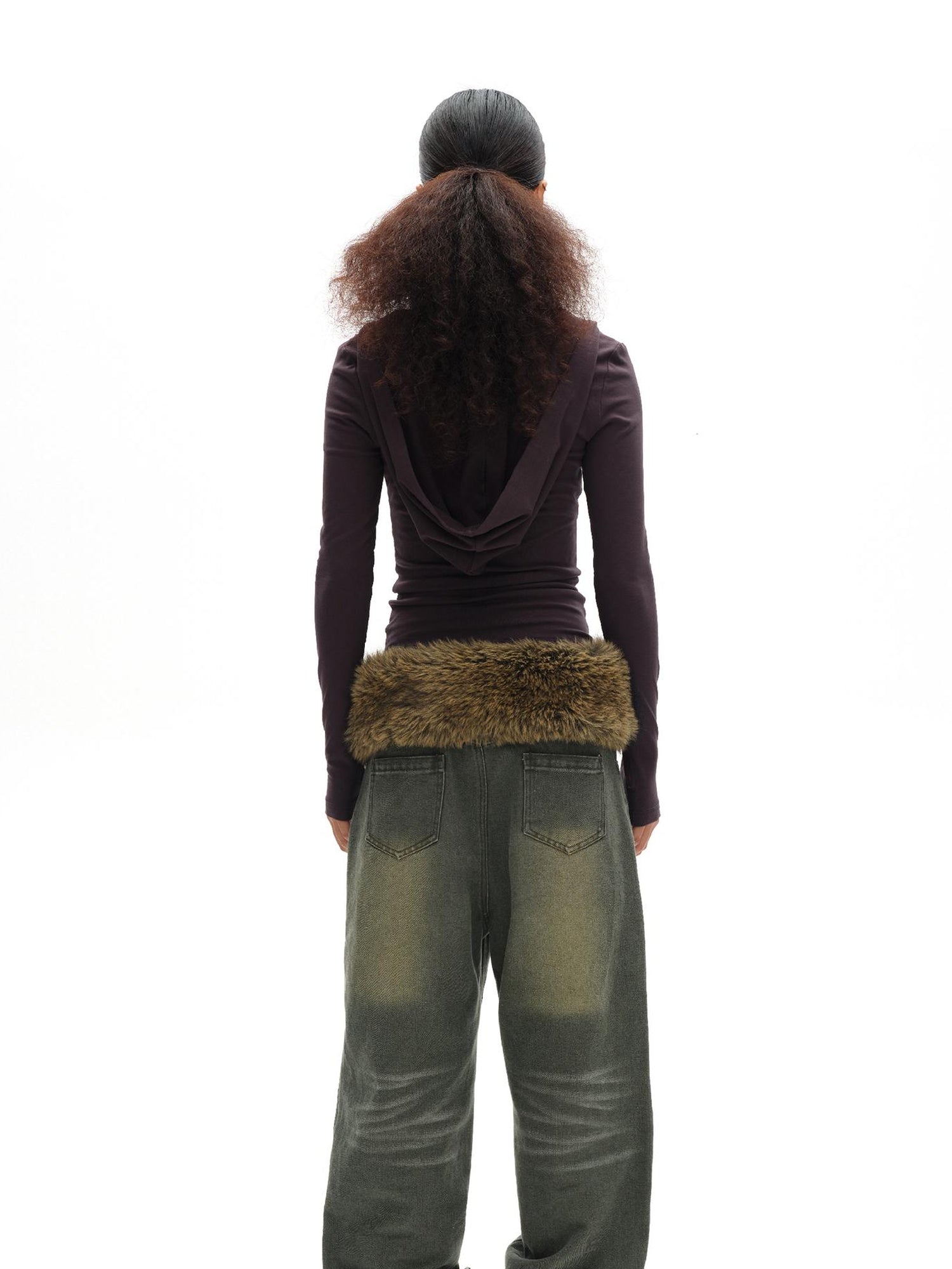 oinimi Dopamine Faux Fur Belt Baguette Scarf Multi Way Wrap