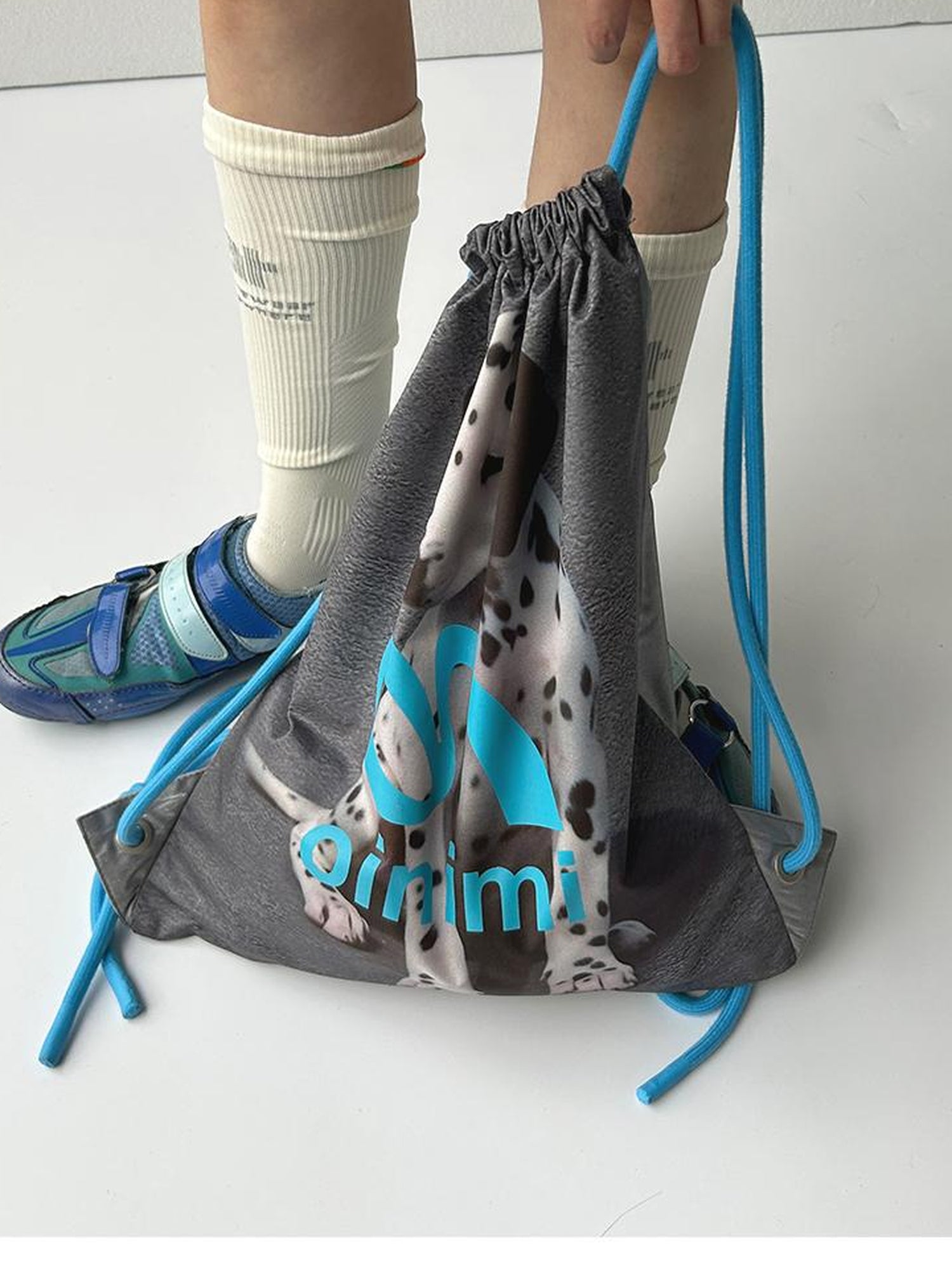 oinimi Double Sided Printed Backpack With Spotted Puppy Pattern