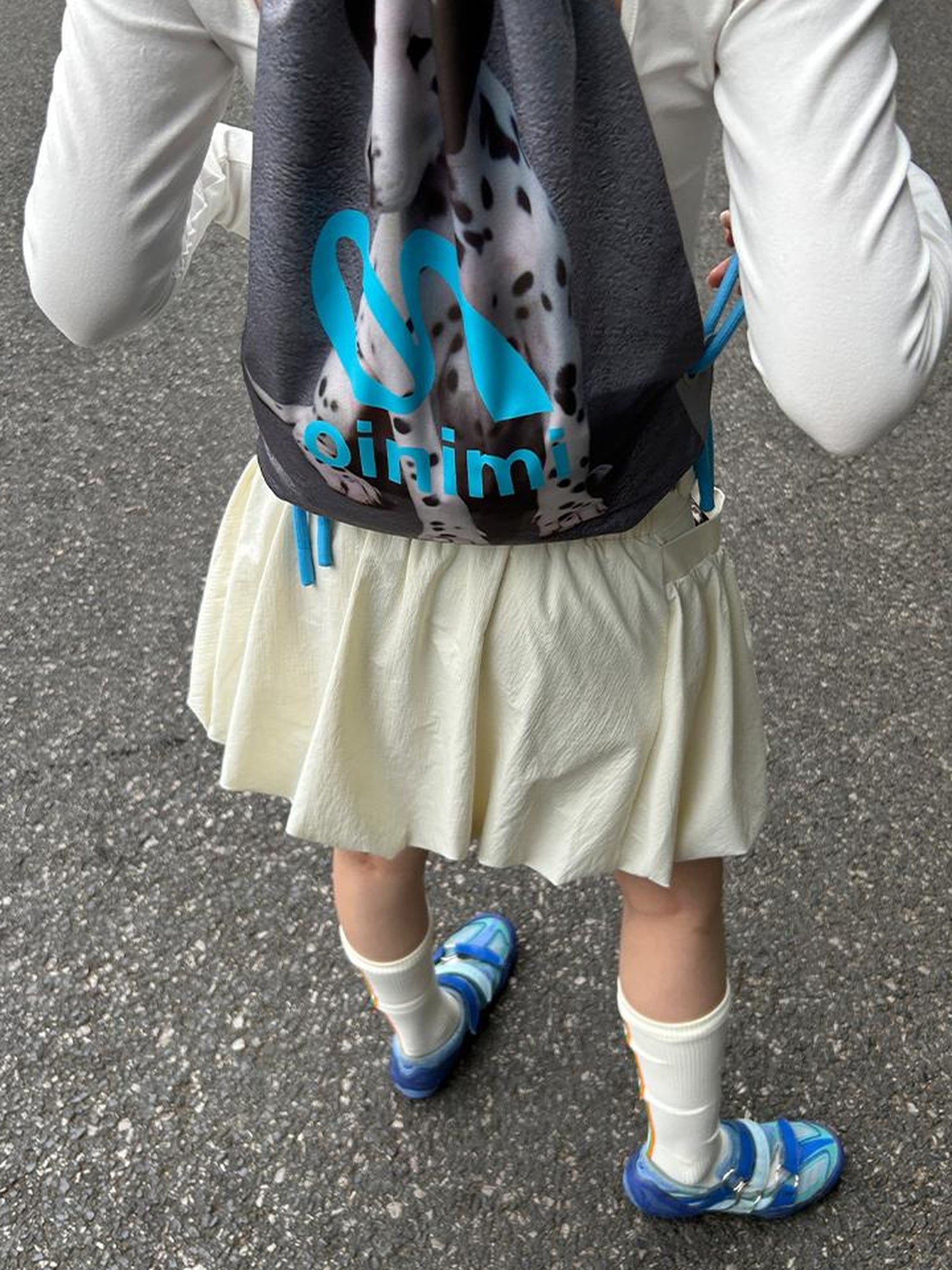 oinimi Double Sided Printed Backpack With Spotted Puppy Pattern