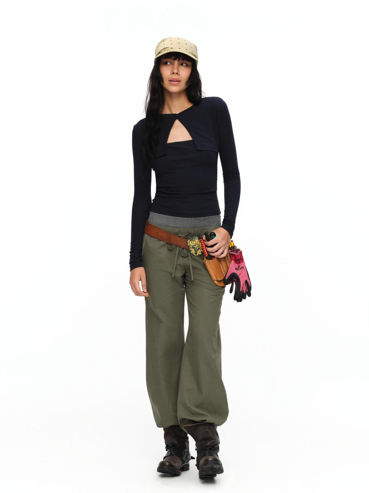 oinimi Faux Layered Slim Fit French Knit Women&