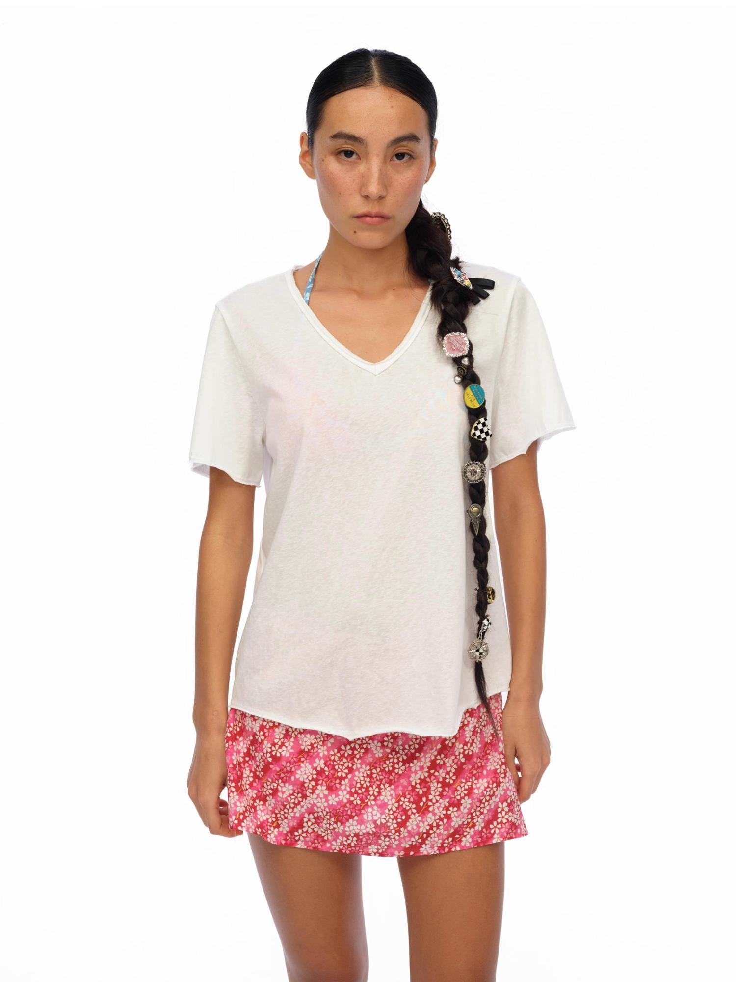 oinimi Floral Cotton Mini Skirt with Built In Shorts
