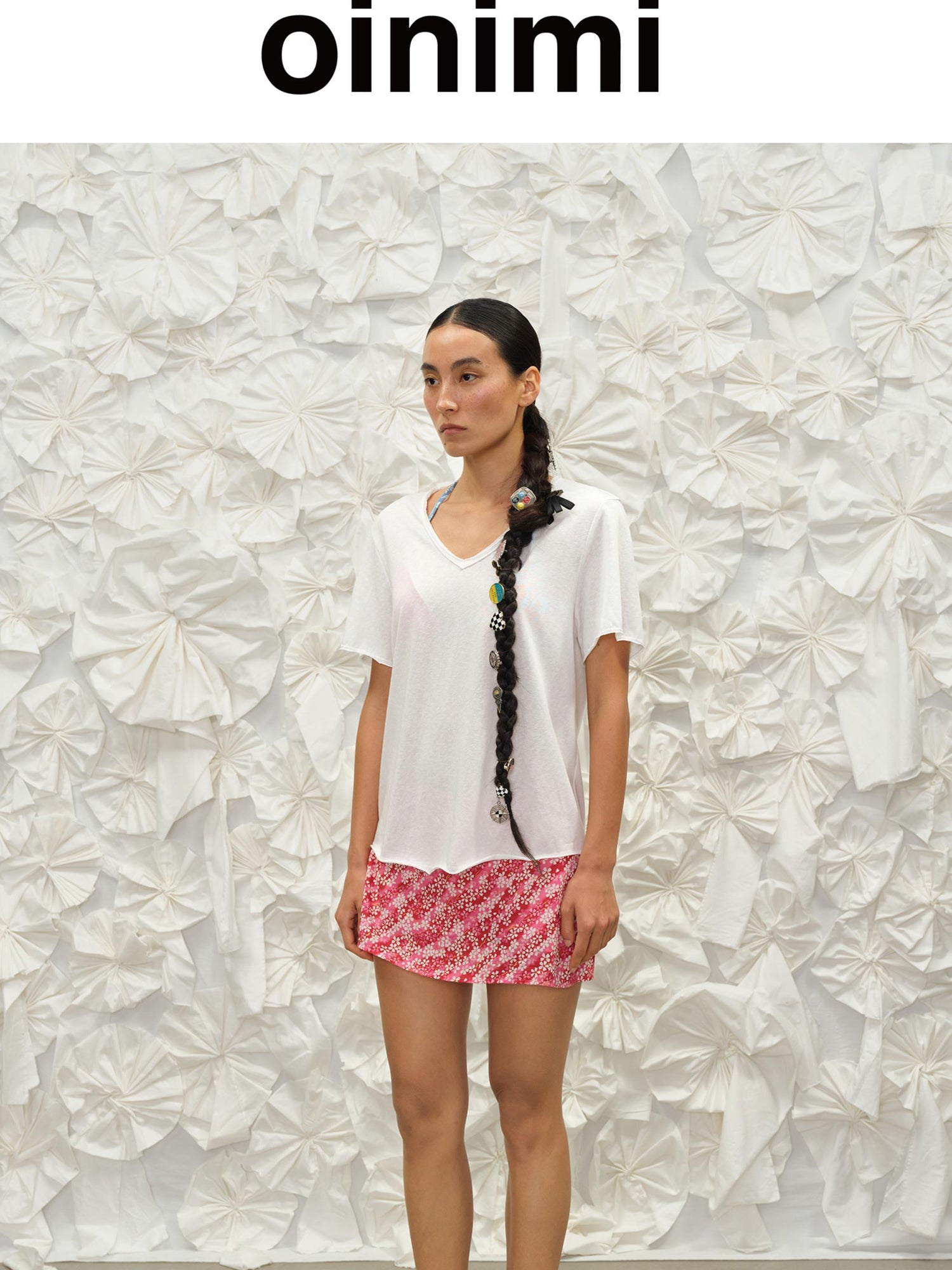 oinimi Floral Cotton Mini Skirt with Built In Shorts