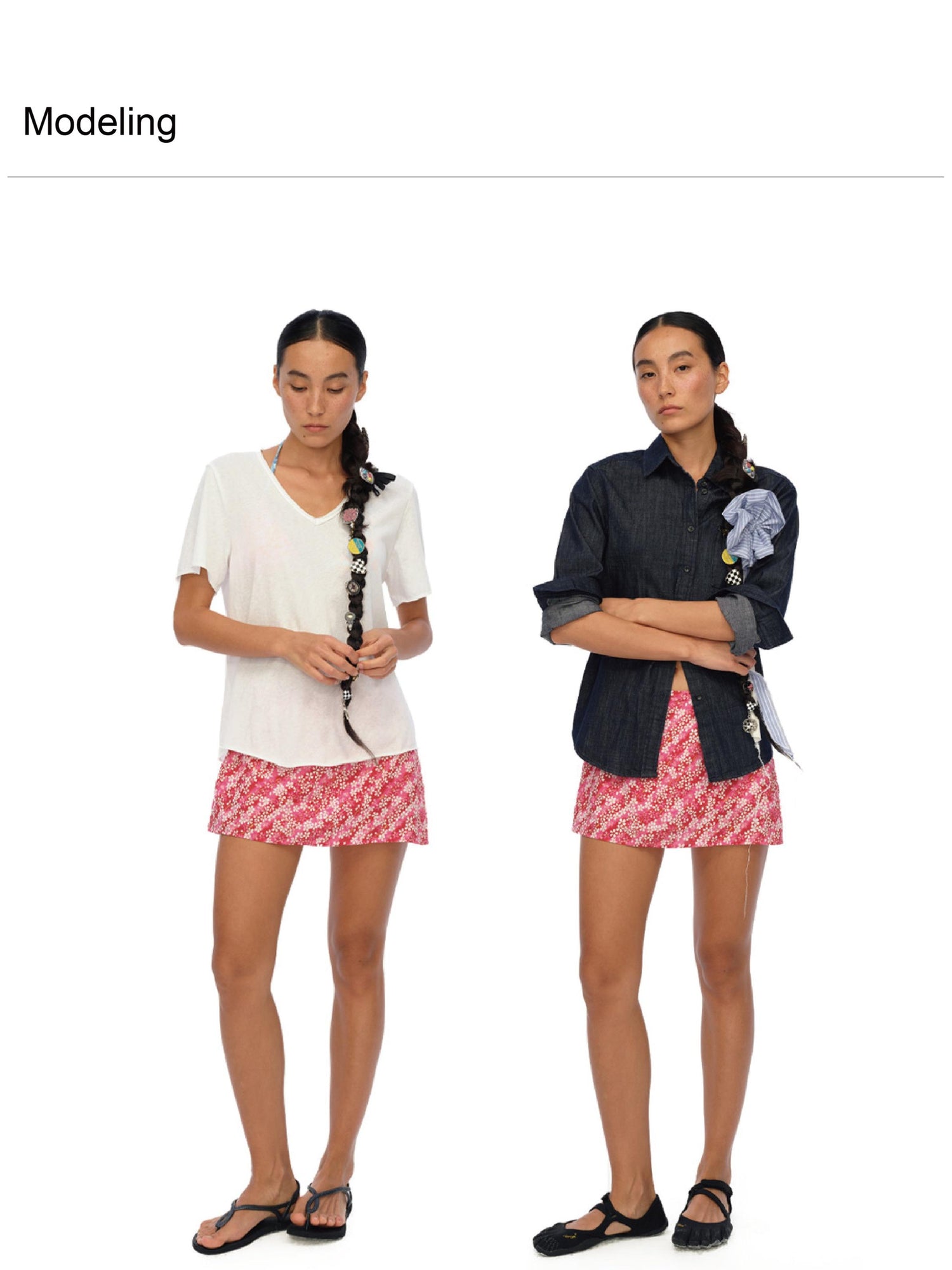 oinimi Floral Cotton Mini Skirt with Built In Shorts