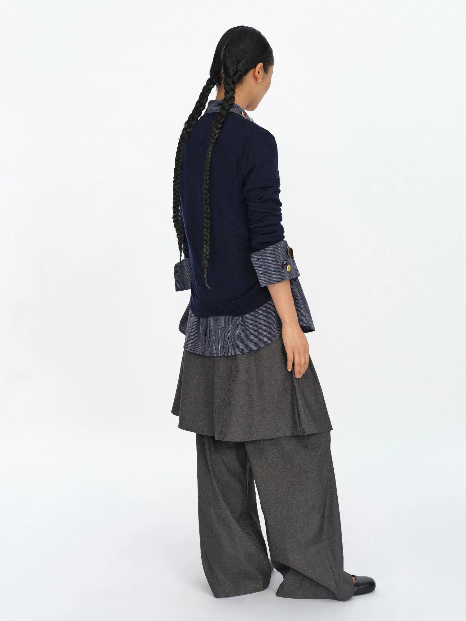 Fun Striped Button Down Shirt With Multiple Buttons