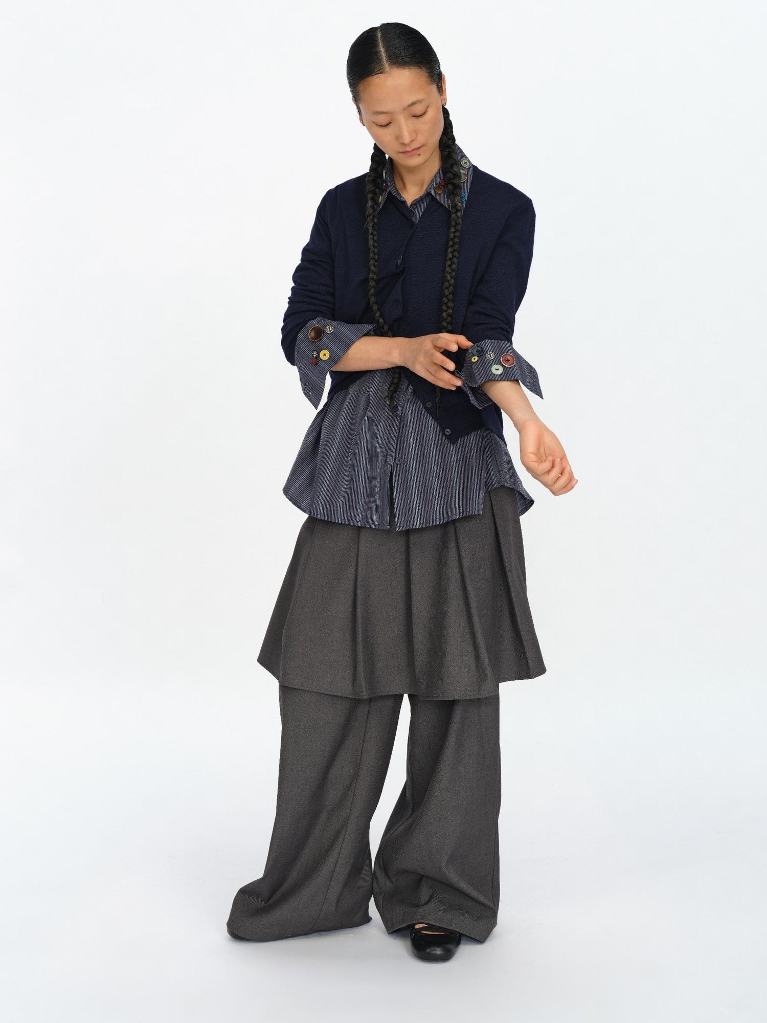oinimi Fun Striped Button Down Shirt With Multiple Buttons