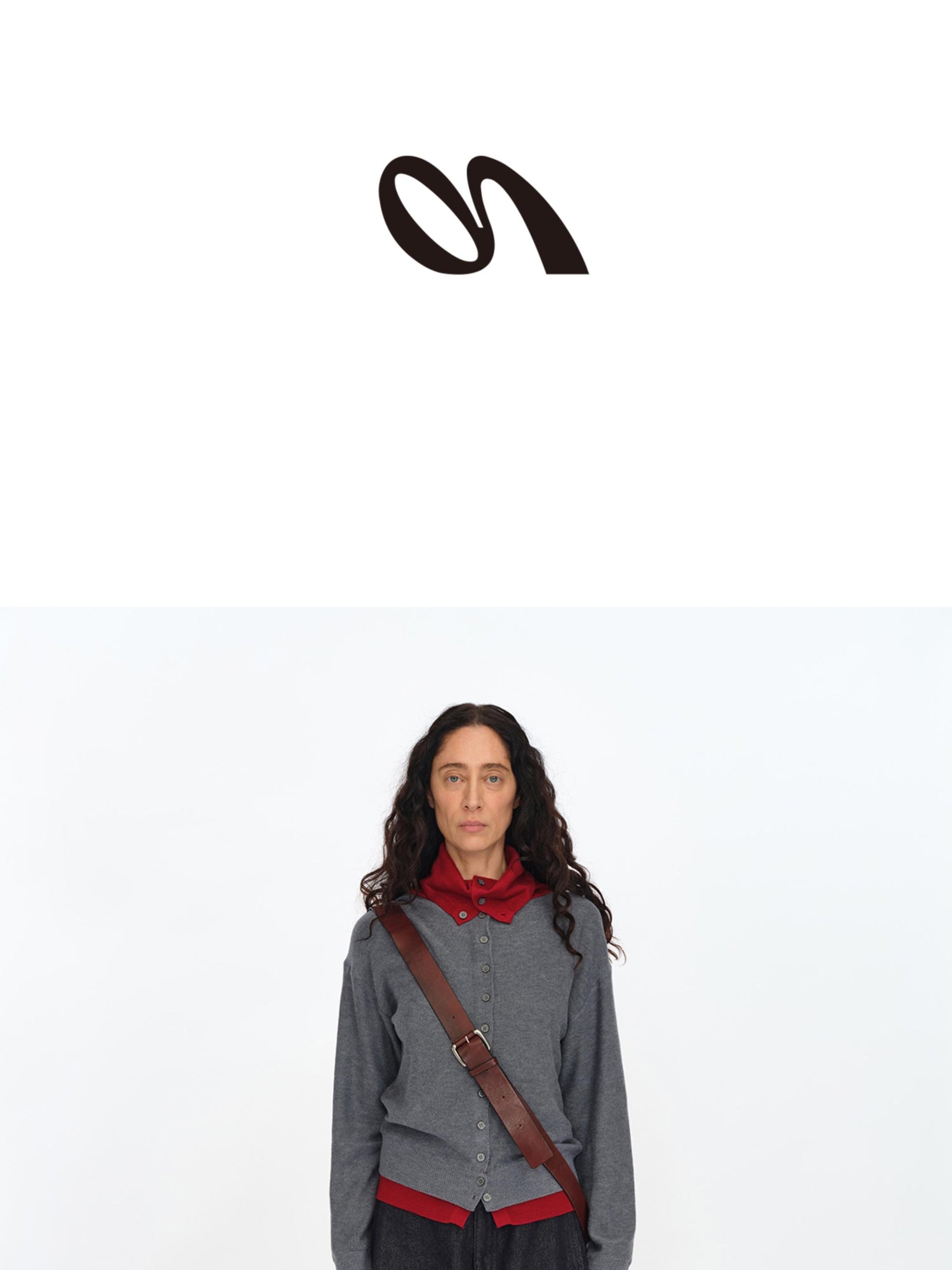 oinimi Gray Red Layered Collar Knit Cardigan