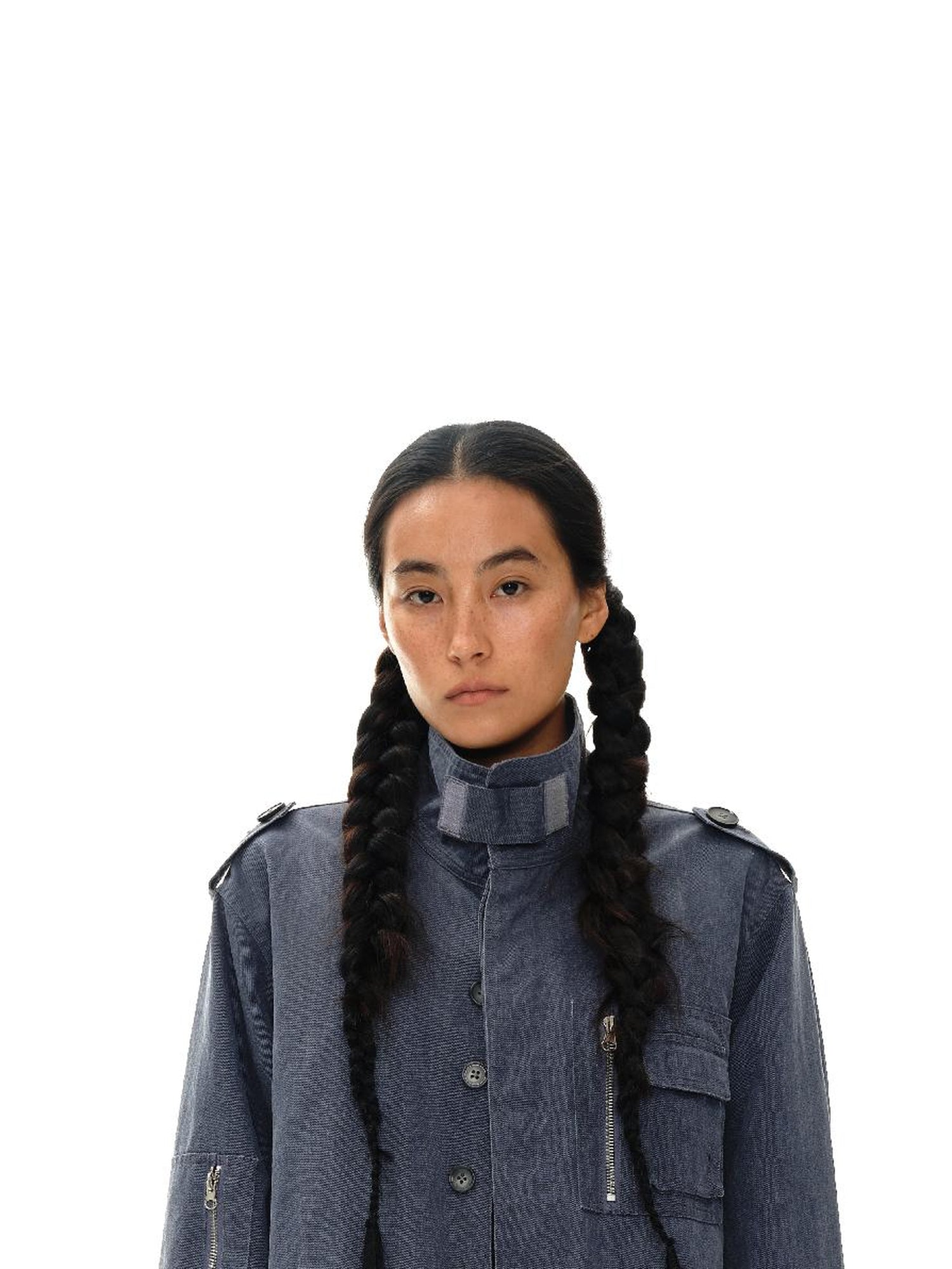 oinimi Grey Pleated Skirt With Double Layer Waistband