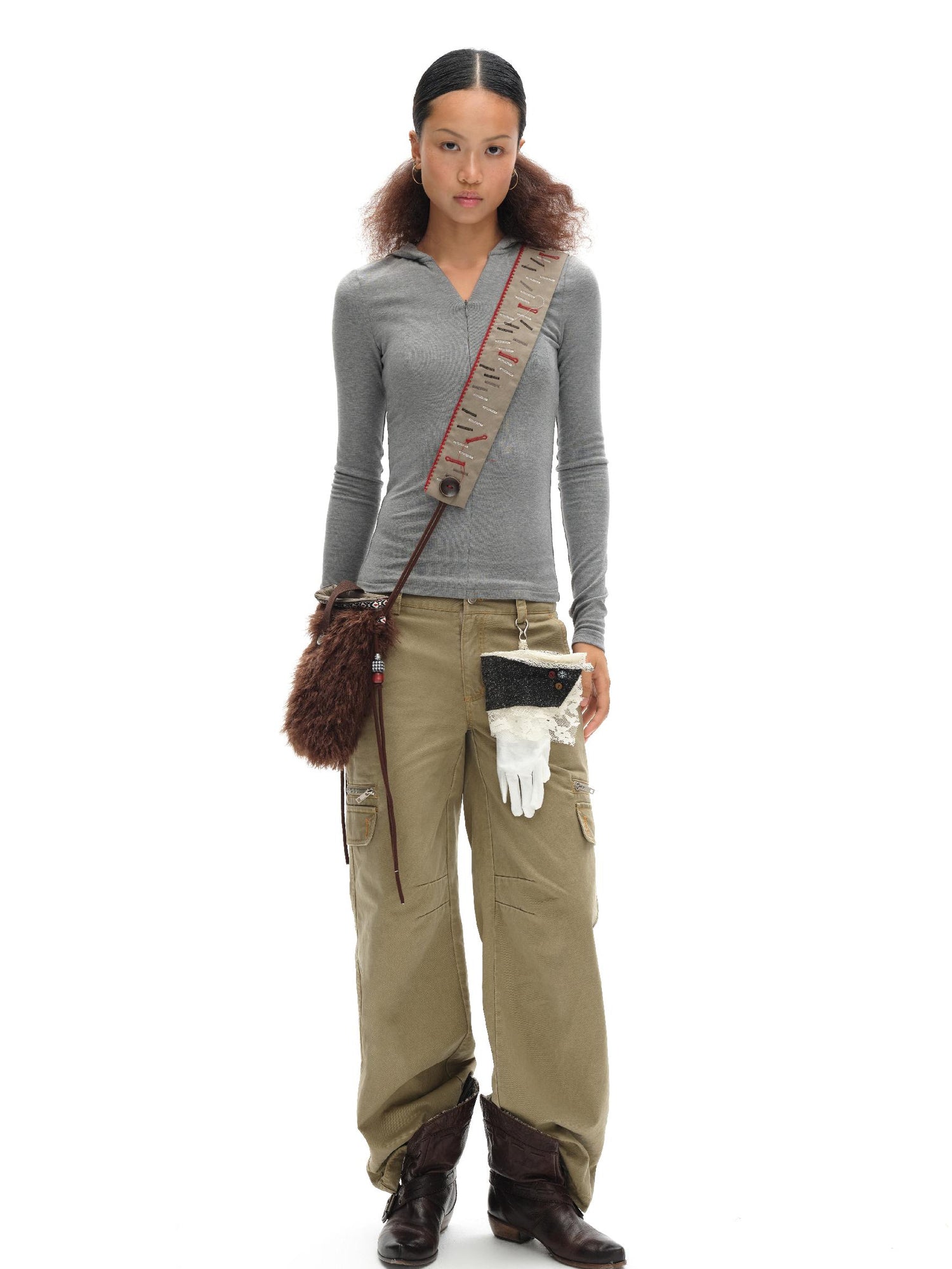 oinimi Handcrafted Fringed Crossbody Fluffy Bag