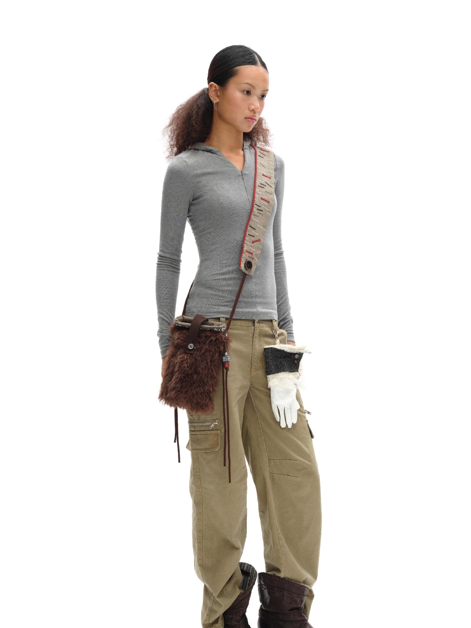 oinimi Handcrafted Fringed Crossbody Fluffy Bag