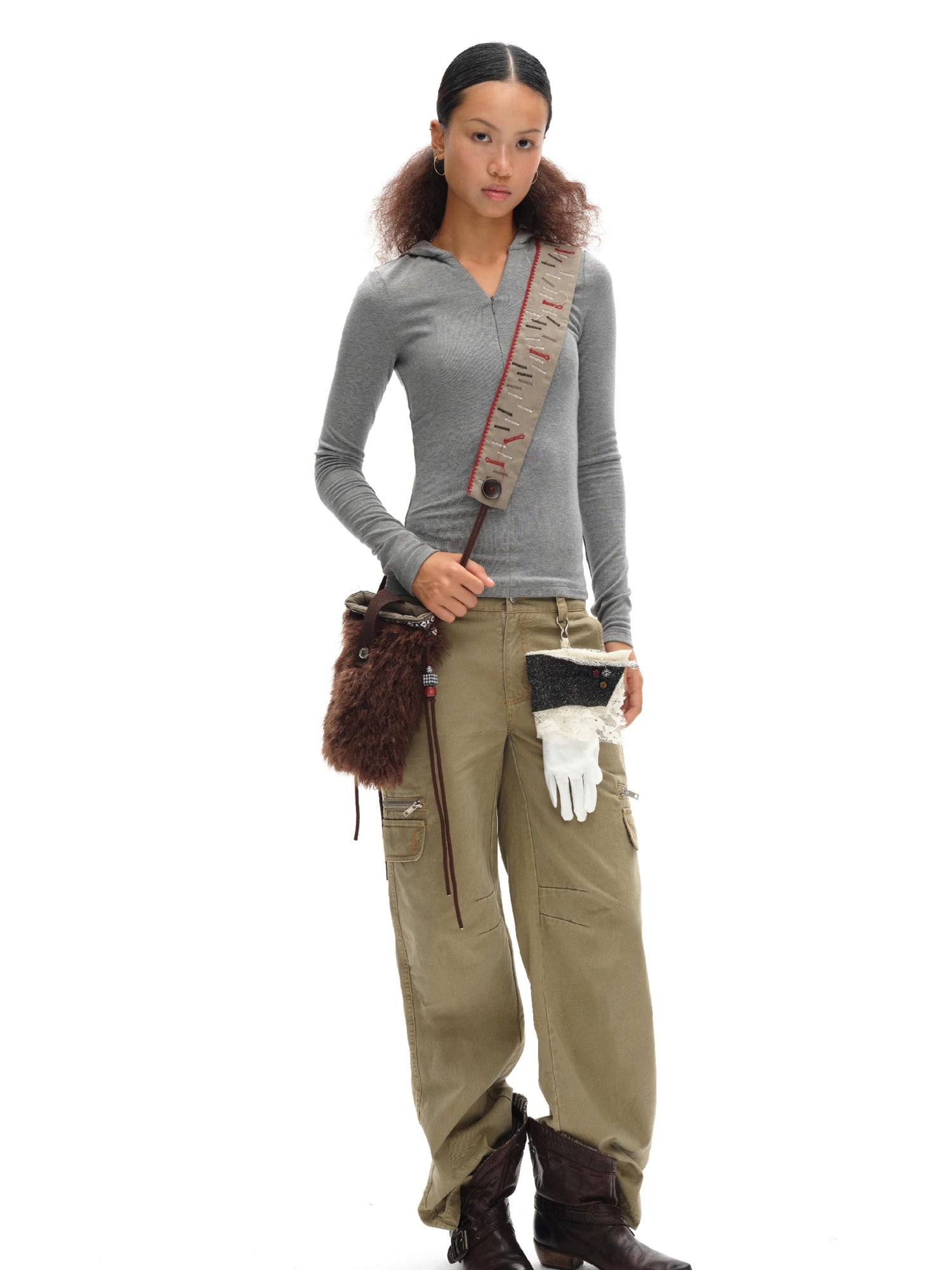 oinimi Handcrafted Fringed Crossbody Fluffy Bag