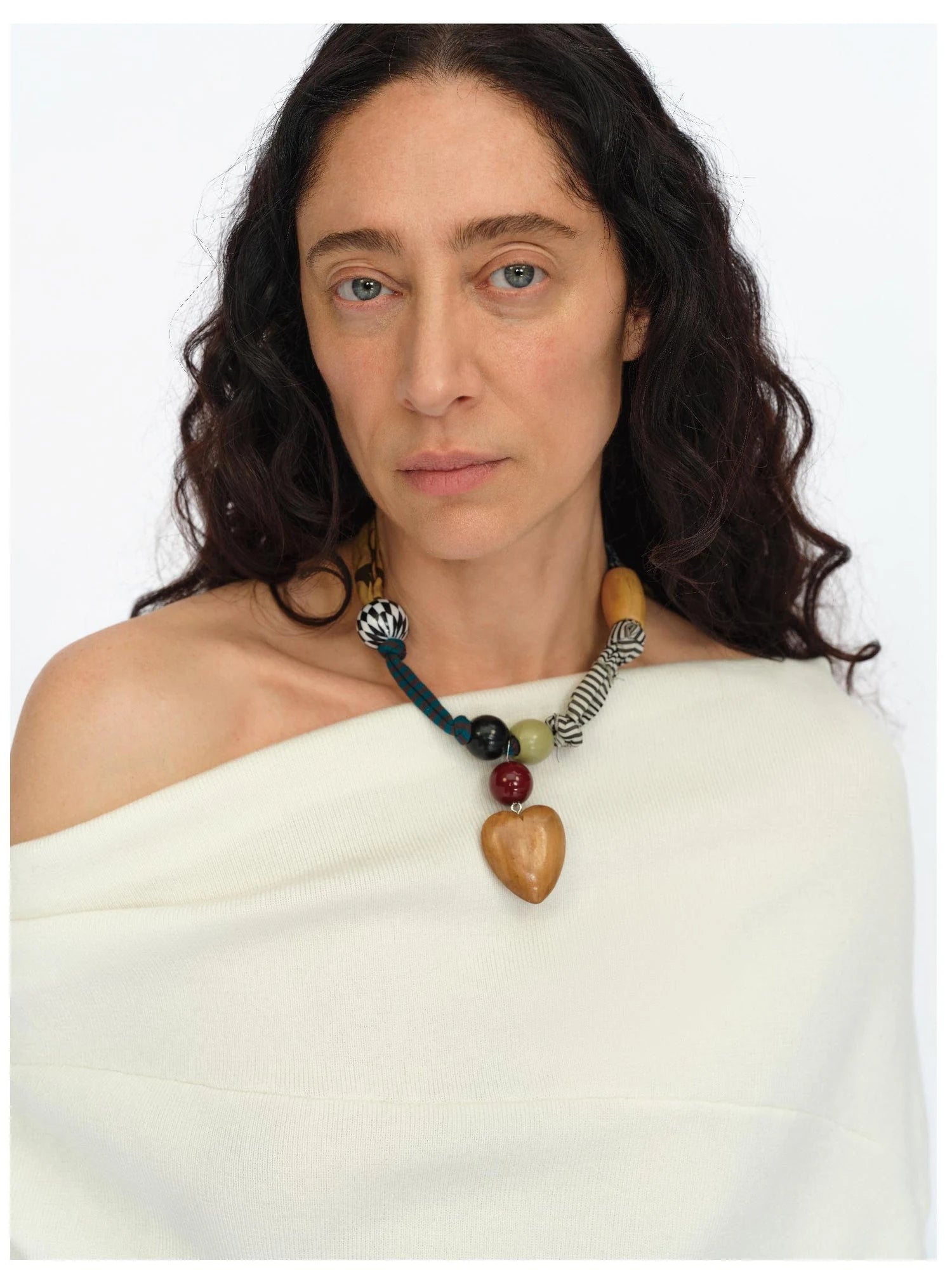 Handmade Patchwork Wood Heart Pendant Adjustable Necklace