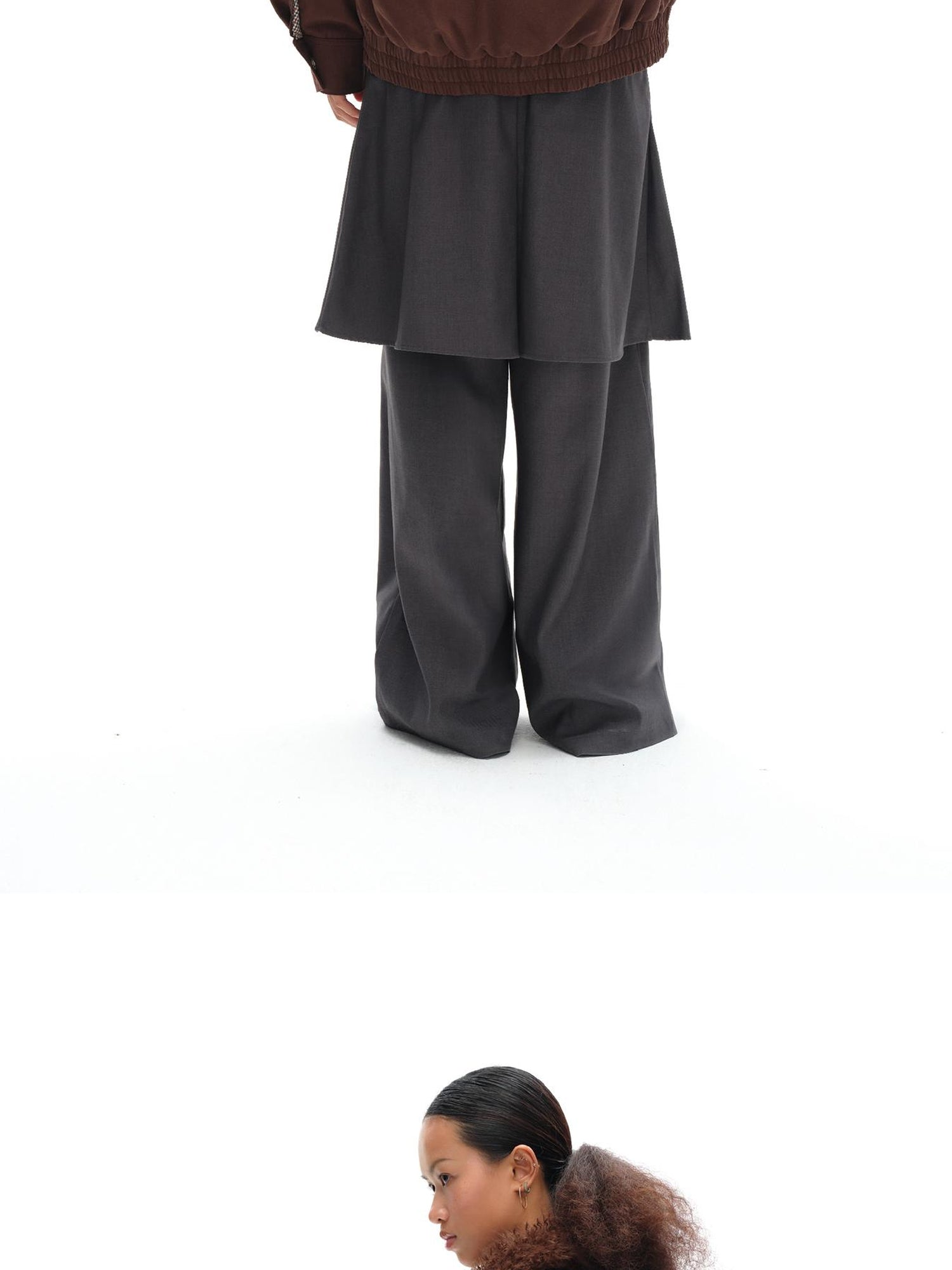 oinimi Harrington Jacket With Detachable Fur Collar And Multi Placket