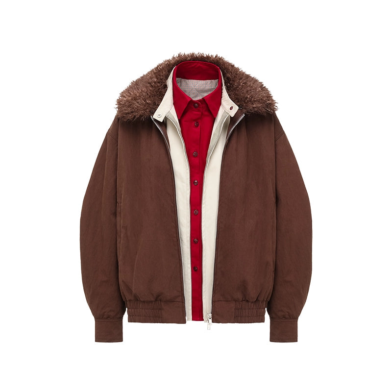 oinimi_Harrington_Jacket_With_Detachable_Fur_Collar_And_Multi_Placket_MISSTT