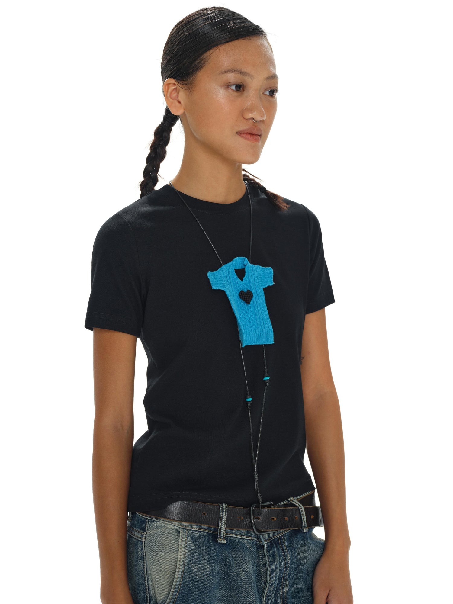 oinimi Heartfelt Beaded Sweater Chain Necklace