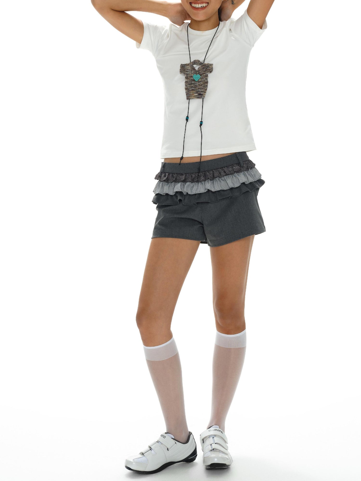 oinimi Heartfelt Beaded Sweater Chain Necklace