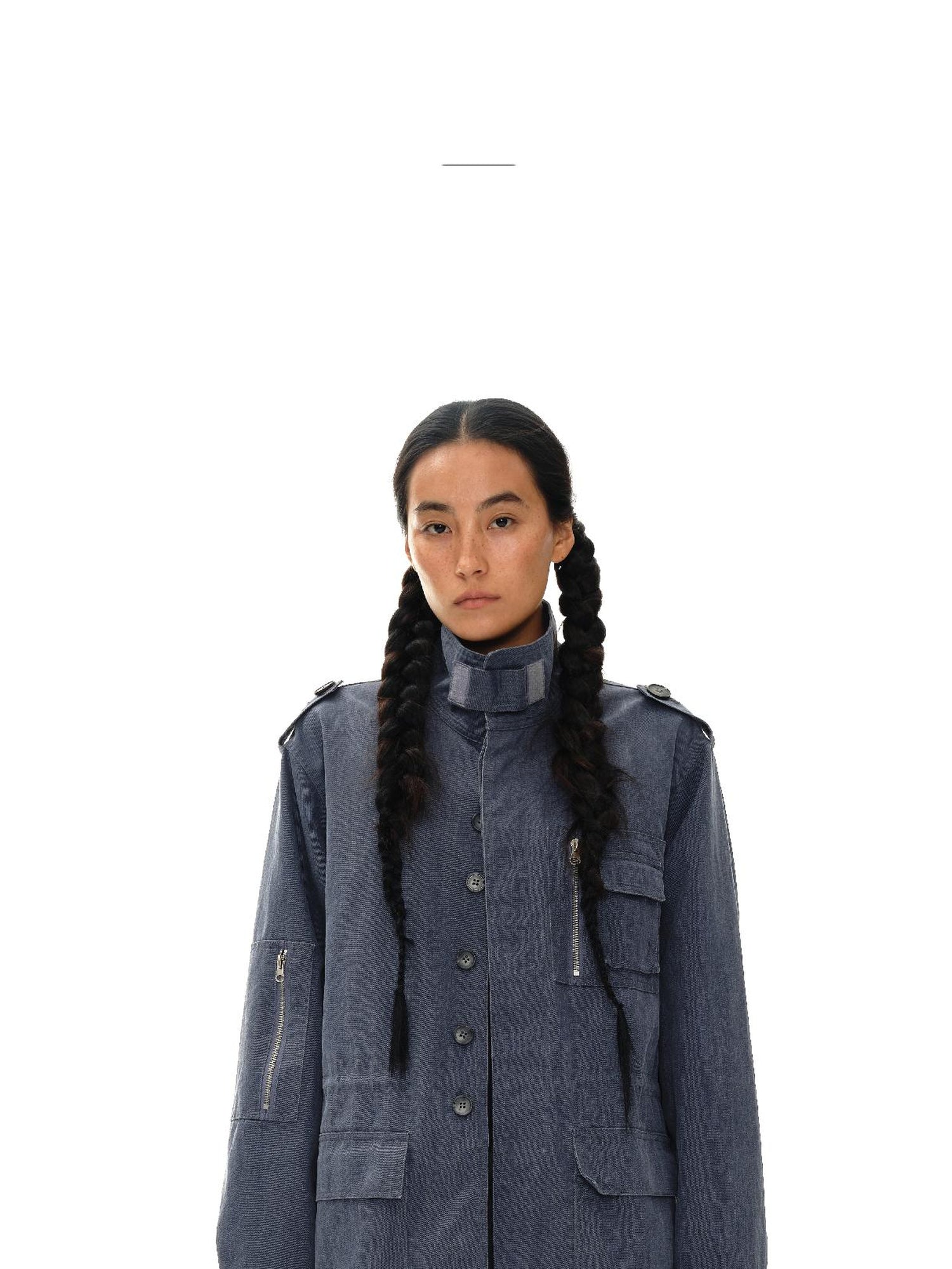 oinimi Heavy Washed Vintage Utility Jacket Parka Casual Outerwear
