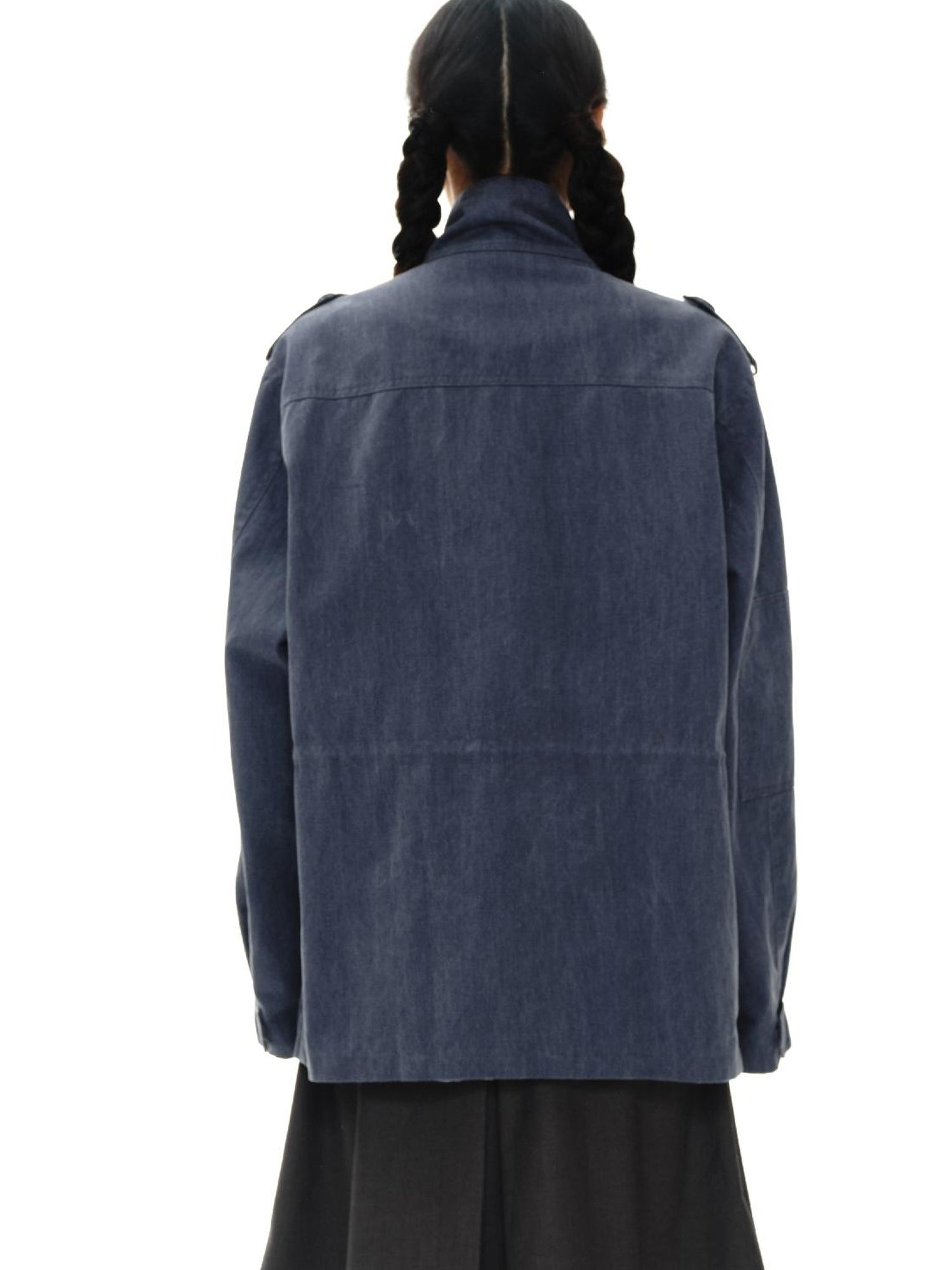 oinimi Heavy Washed Vintage Utility Jacket Parka Casual Outerwear