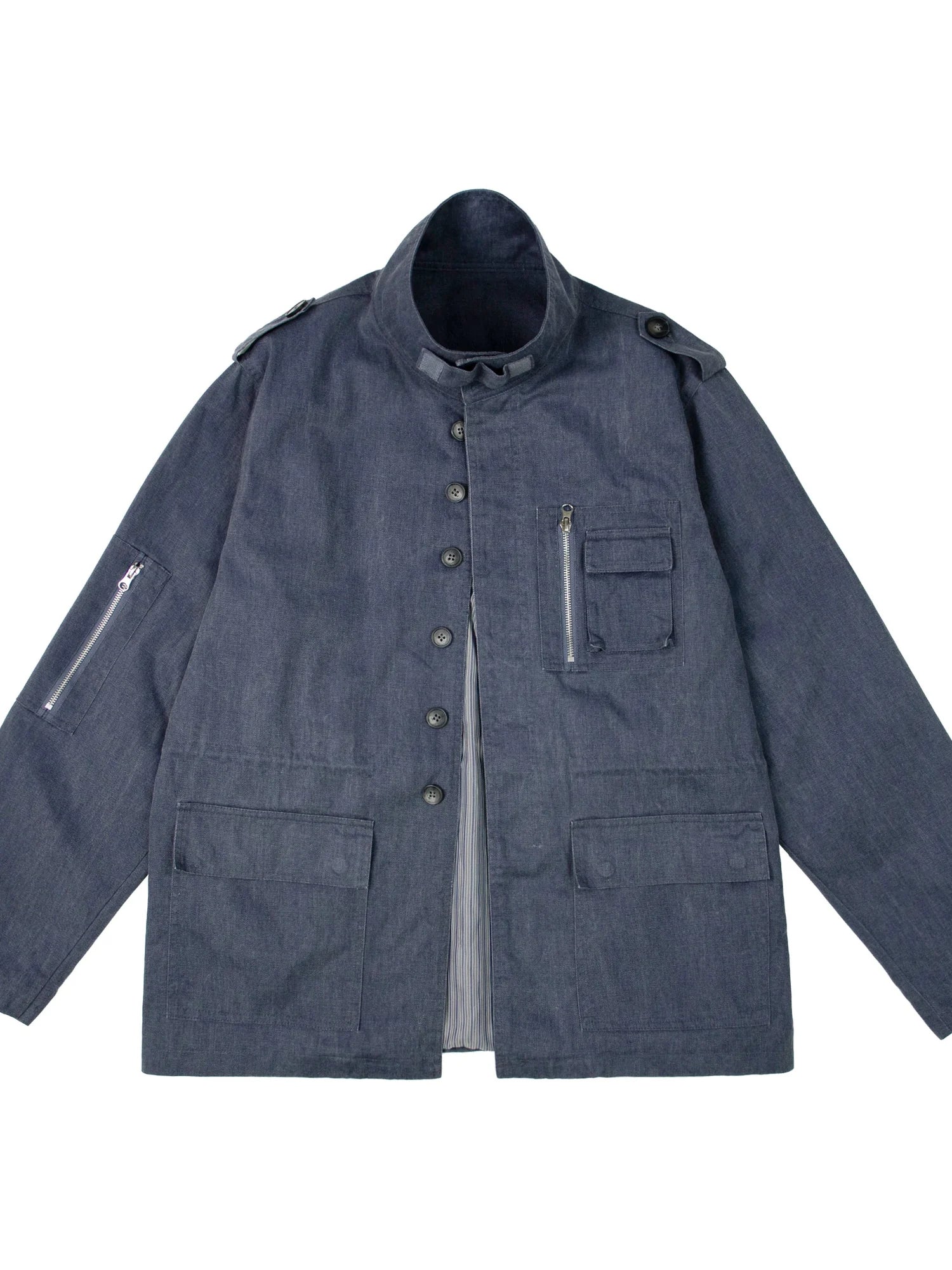 Heavy Washed Vintage Utility Jacket Parka Casual Outerwear