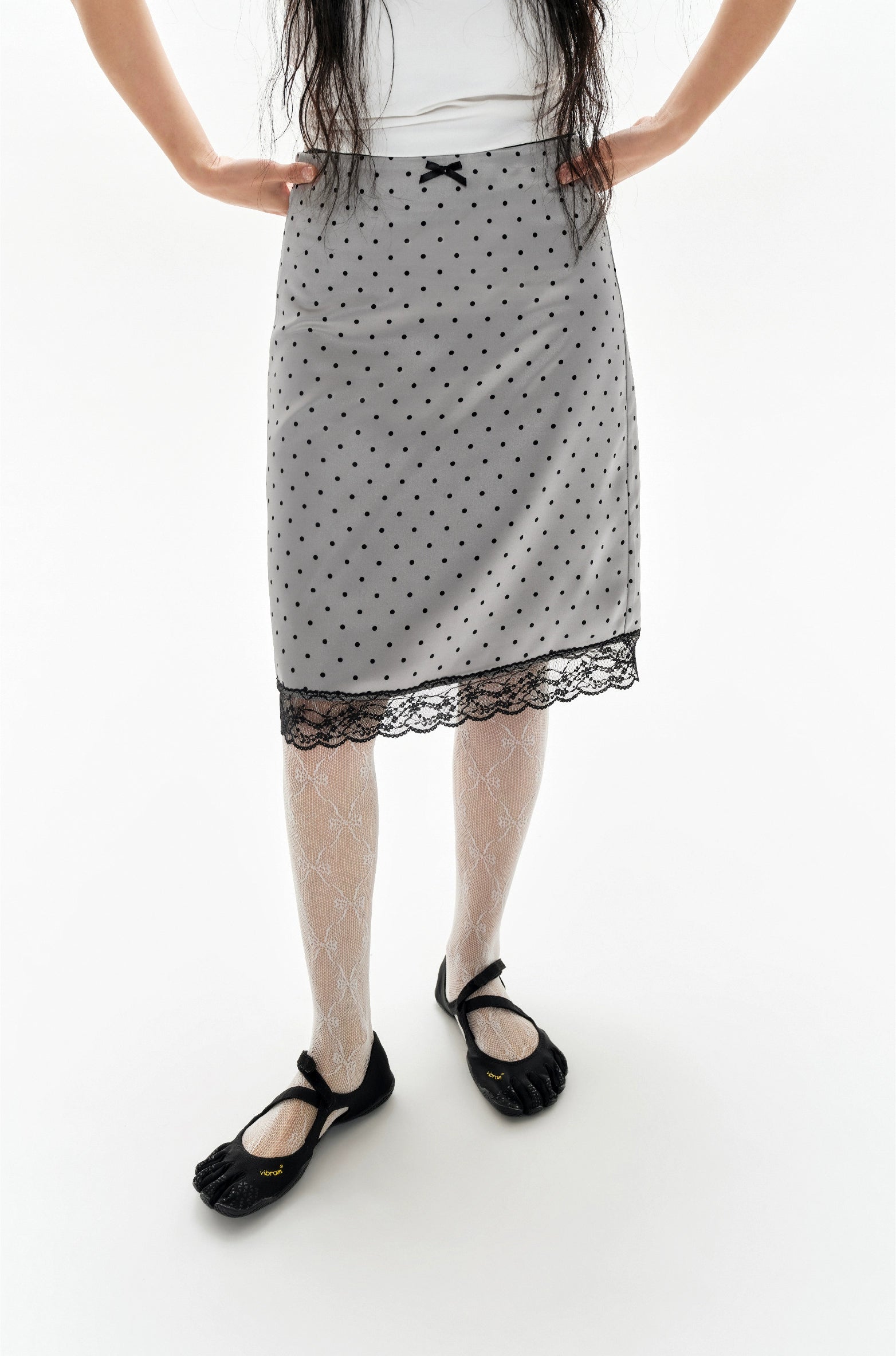 oinimi_Lace_Polka_Dot_Print_Satin_Skirt_MISSTT