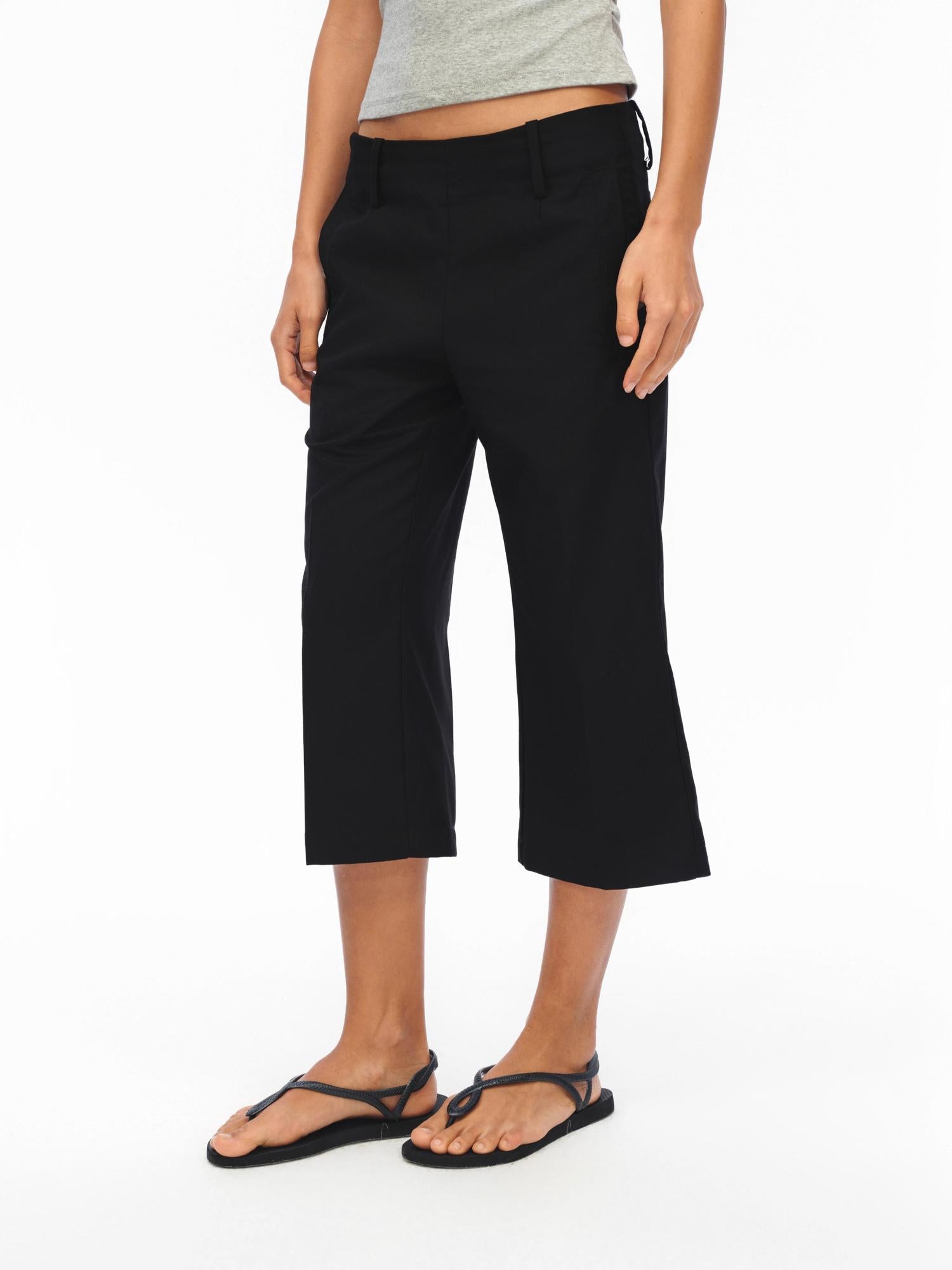 oinimi Low Rise 7 8 Flared Trousers In Slimming Black