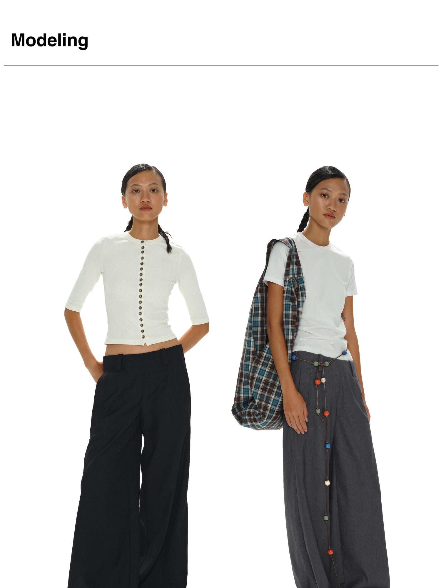 oinimi Low Waist Wide Leg Trousers In Black Charcoal