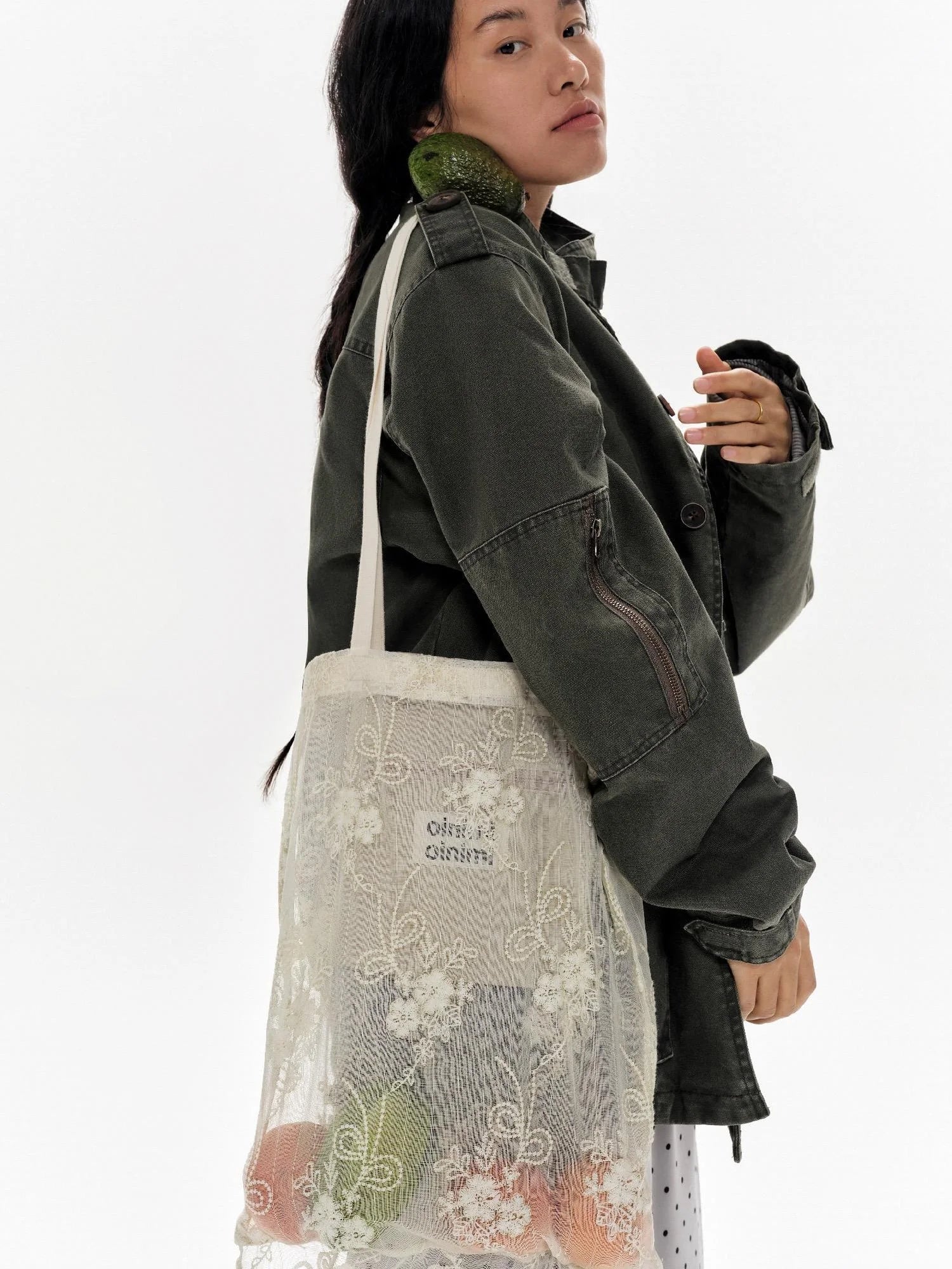 Ombre Embroidered Lace Tote Bag Lightweight Shoulder Bag