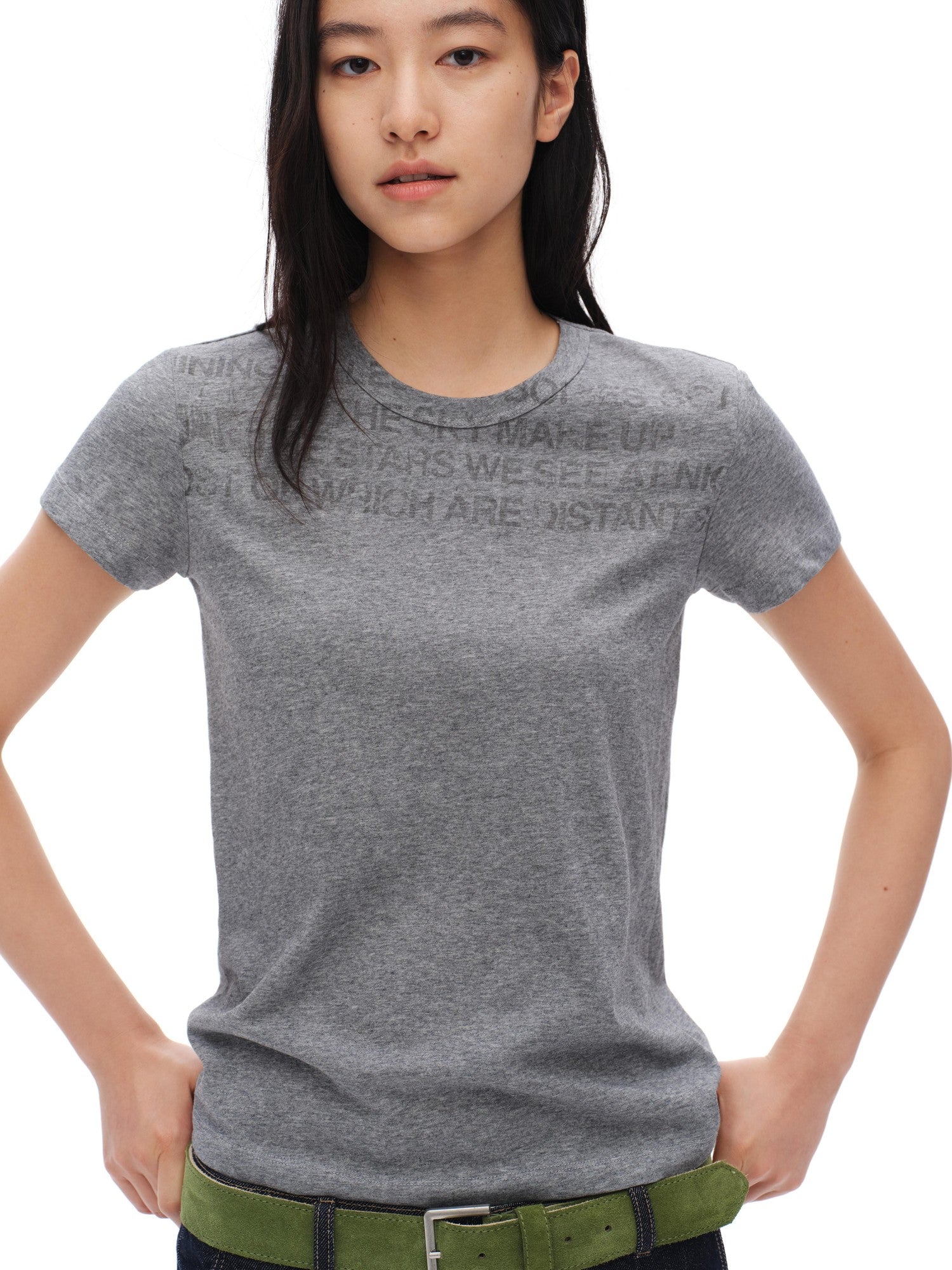 oinimi Sheer Watermark Allover Letter Print Women&