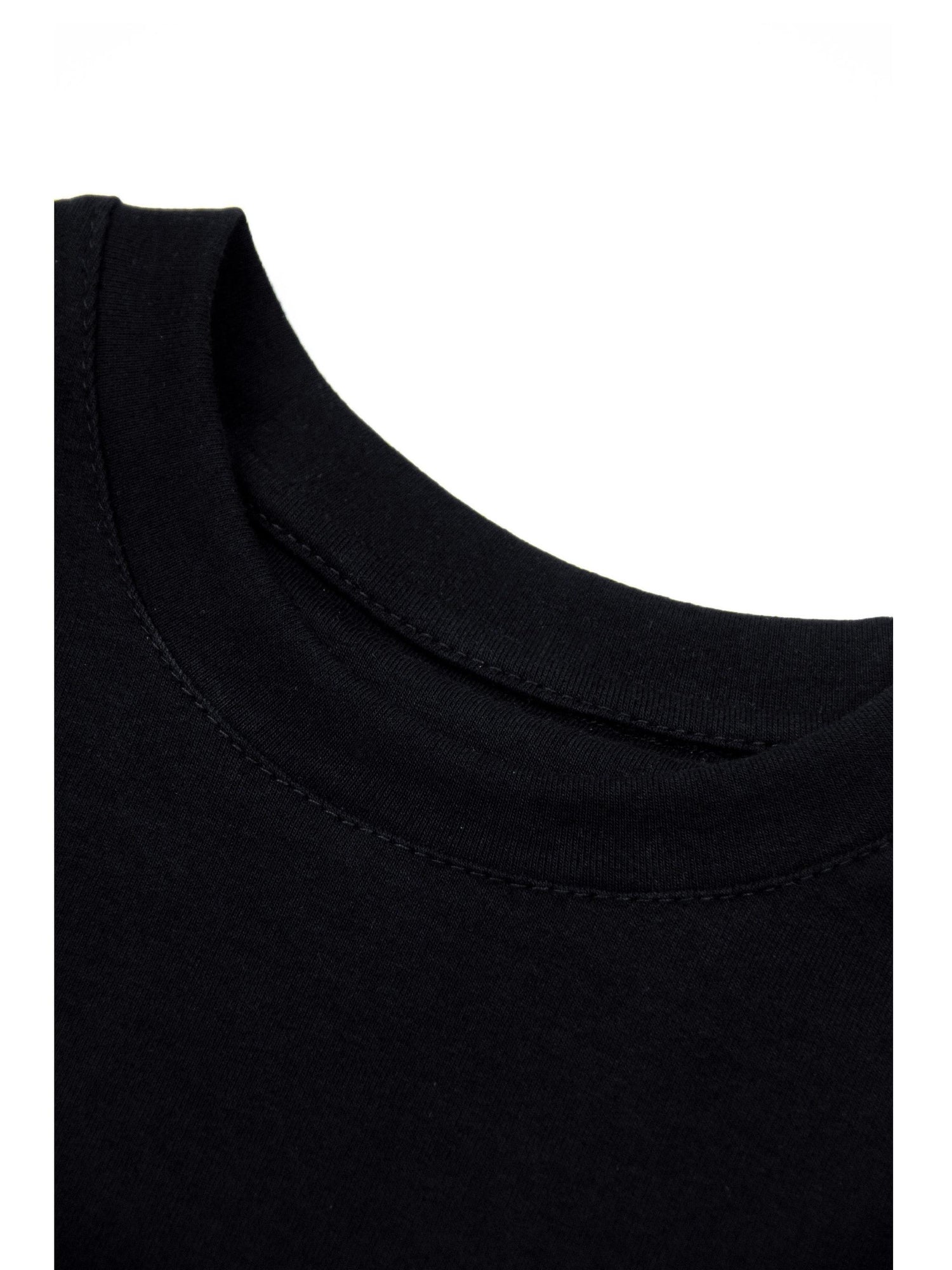 oinimi Soft Cotton Unisex T-Shirt Black White Slim Fit Crew Neck Tee