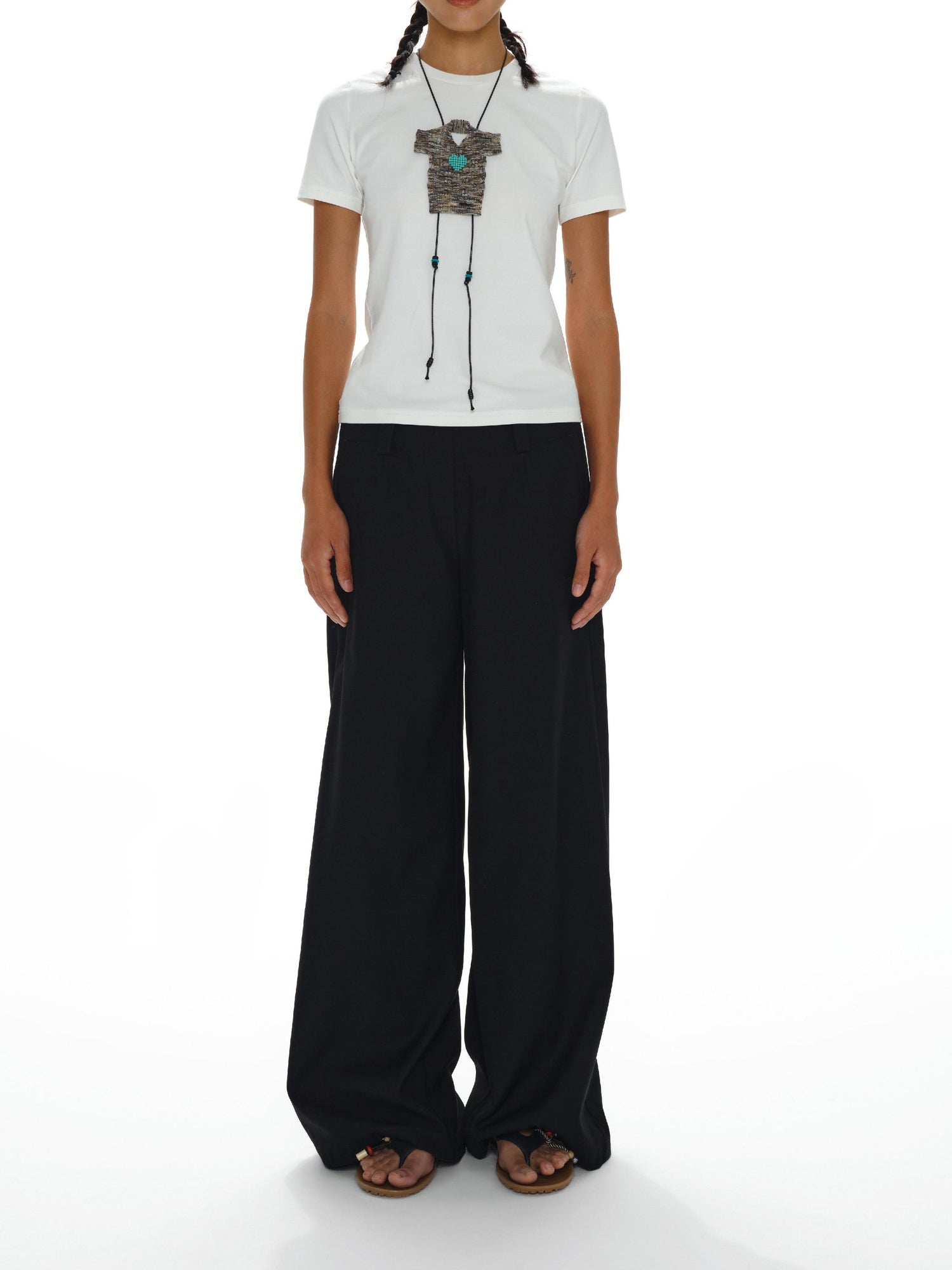 oinimi Soft Cotton Unisex T-Shirt Black White Slim Fit Crew Neck Tee