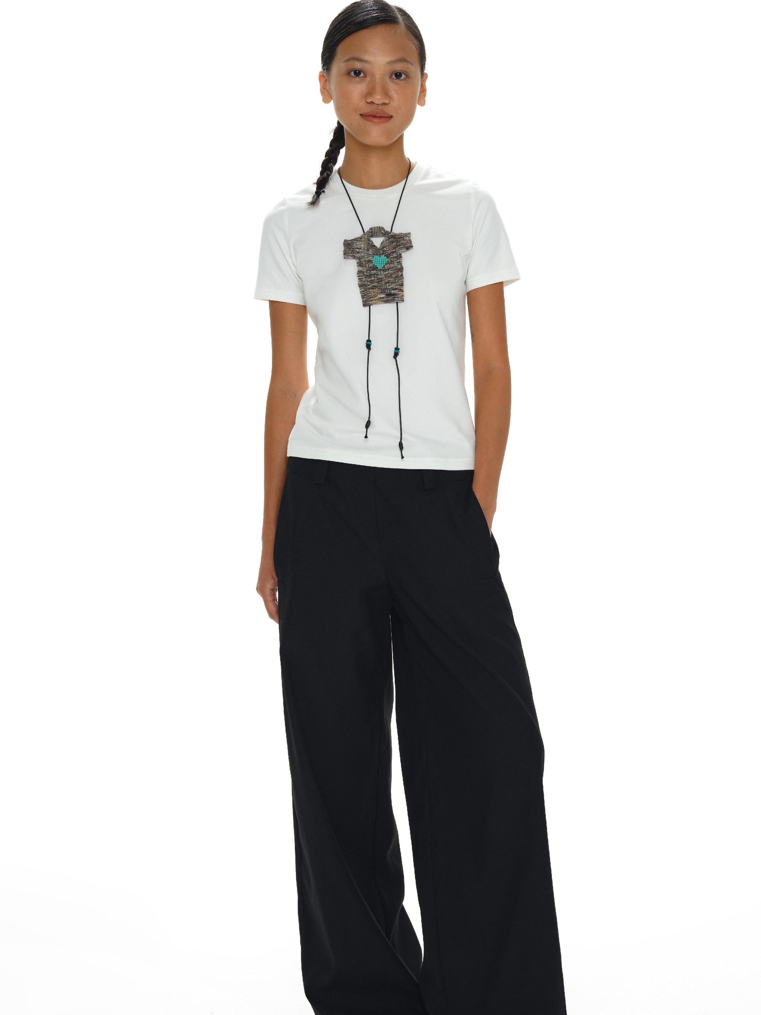 oinimi Soft Cotton Unisex T-Shirt Black White Slim Fit Crew Neck Tee