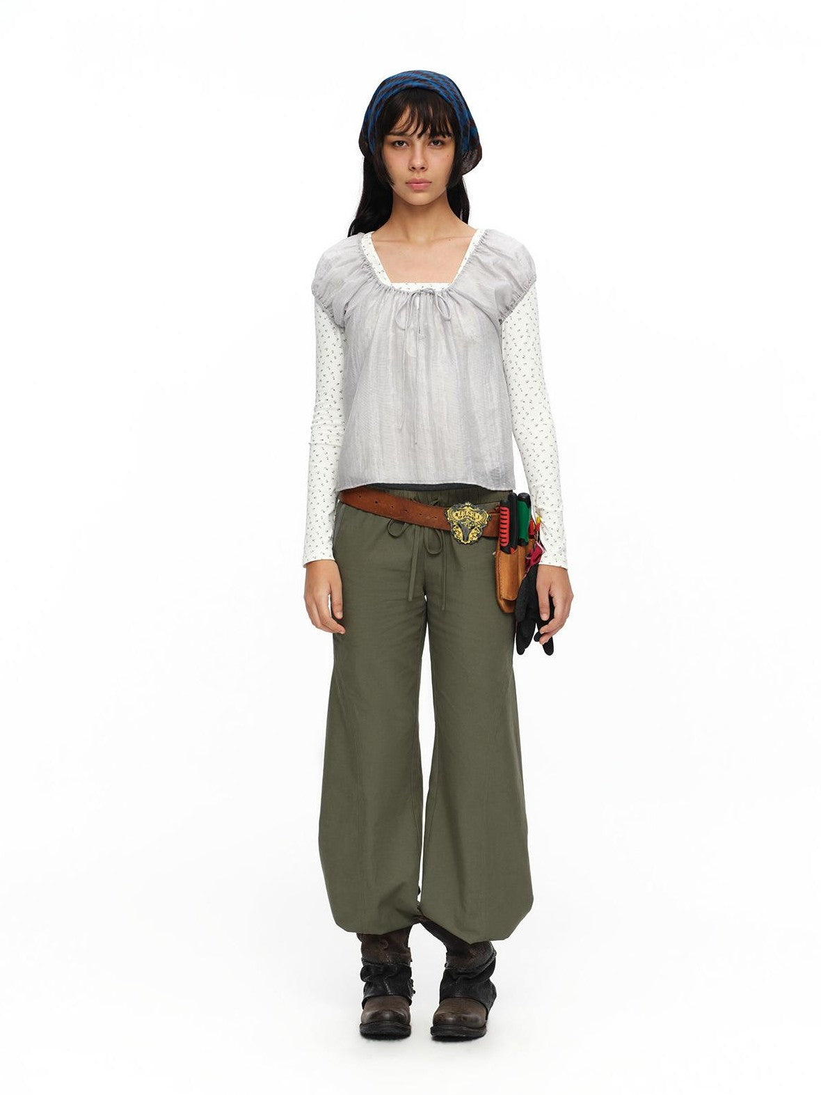 oinimi Soft Floral Faux Two Piece Slim Women&
