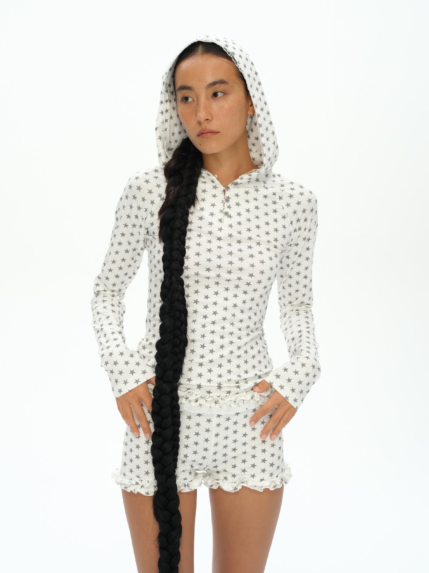 oinimi Star Dot Angel Set With 3D Wings And Scalloped Shorts