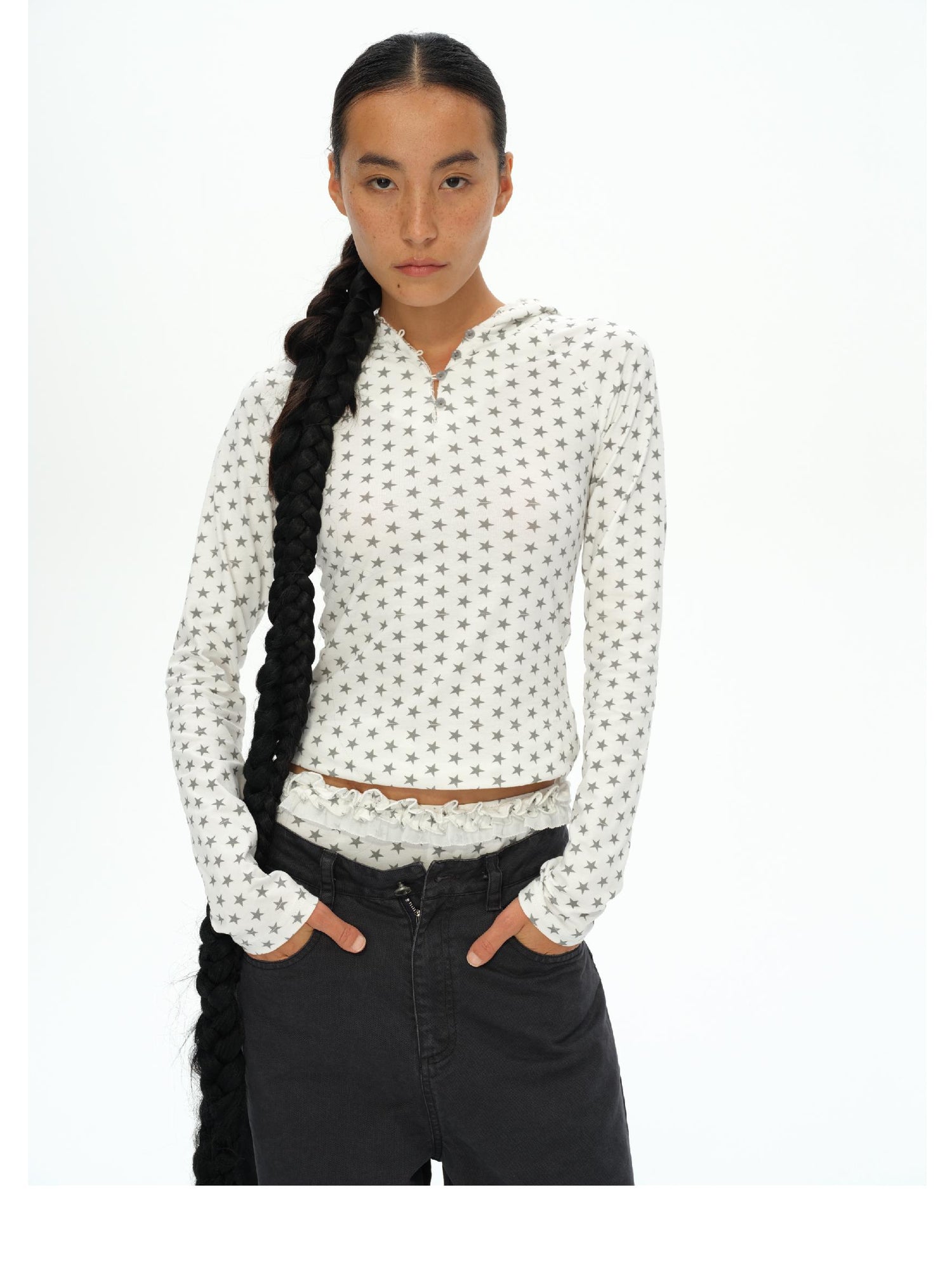oinimi Star Dot Angel Set With 3D Wings And Scalloped Shorts