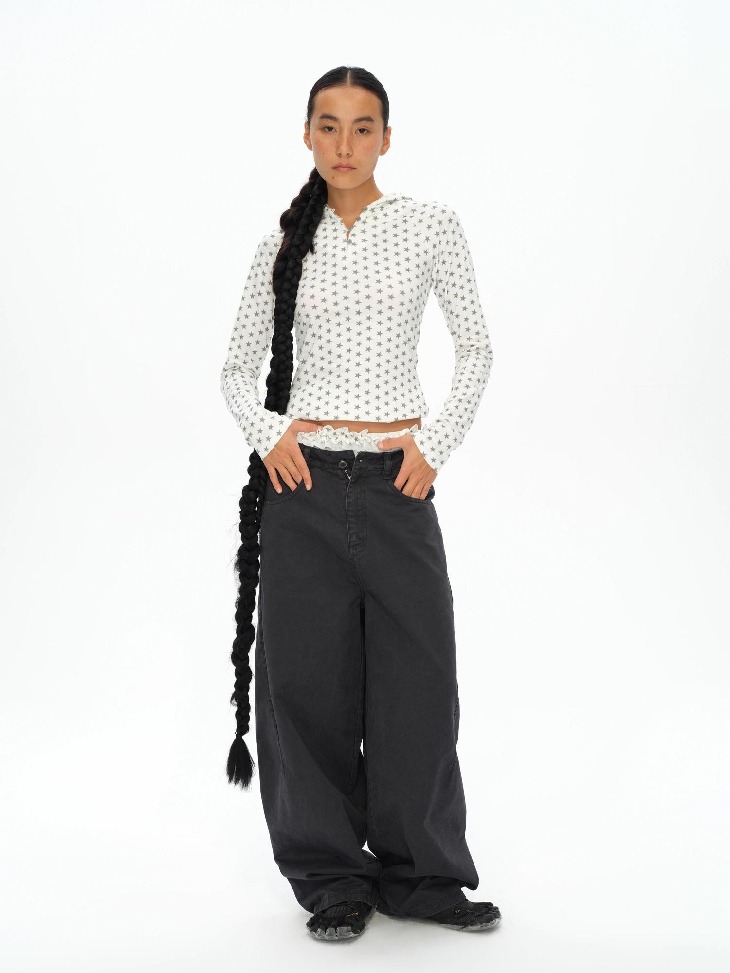 oinimi Star Dot Angel Set With 3D Wings And Scalloped Shorts