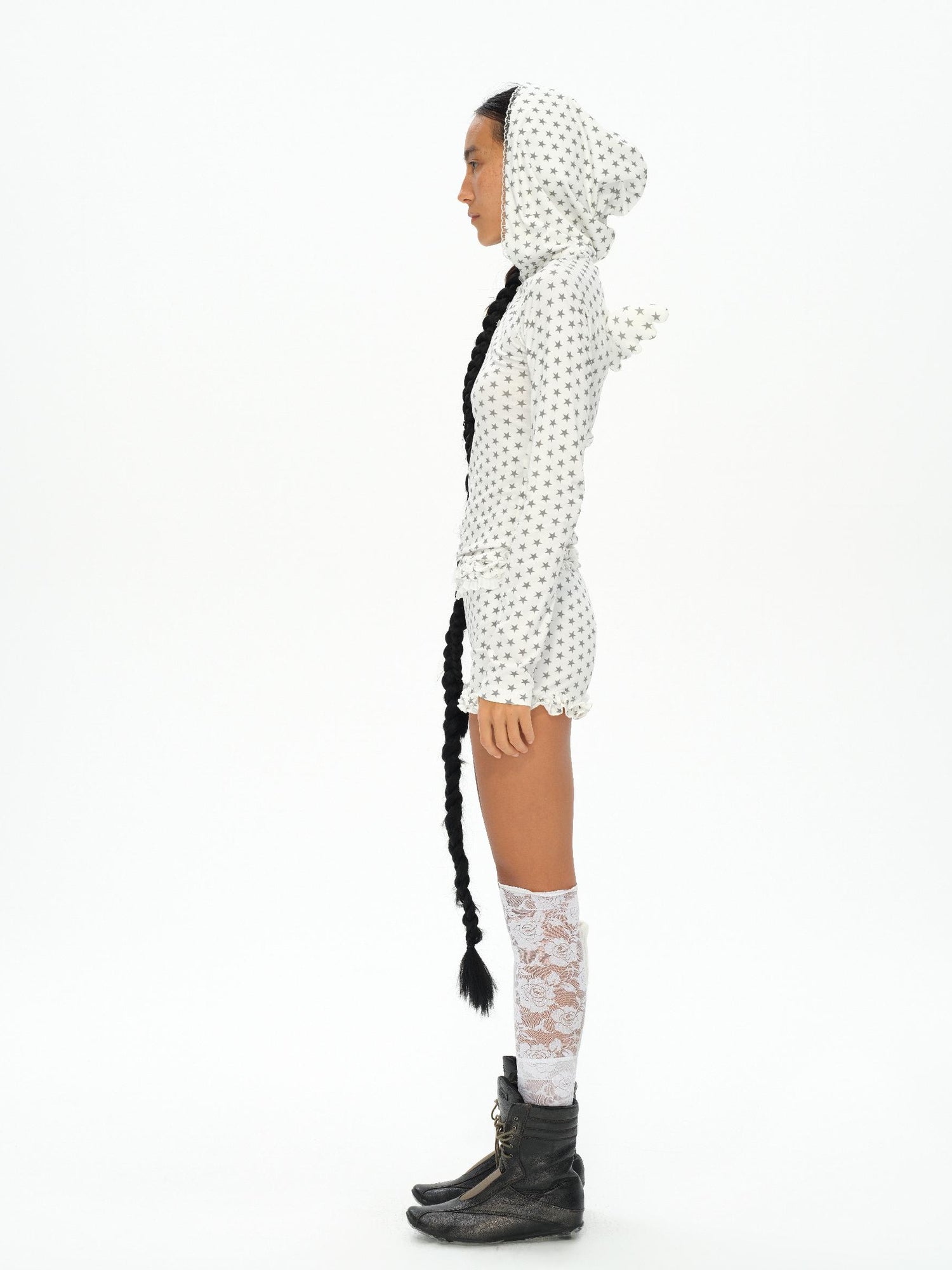 oinimi Star Dot Angel Set With 3D Wings And Scalloped Shorts