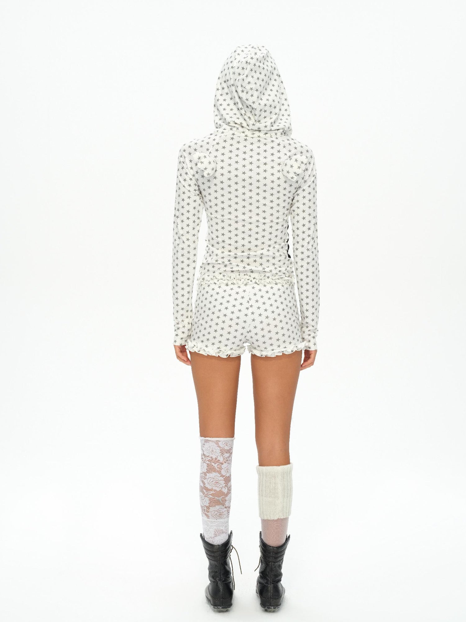 oinimi Star Dot Angel Set With 3D Wings And Scalloped Shorts