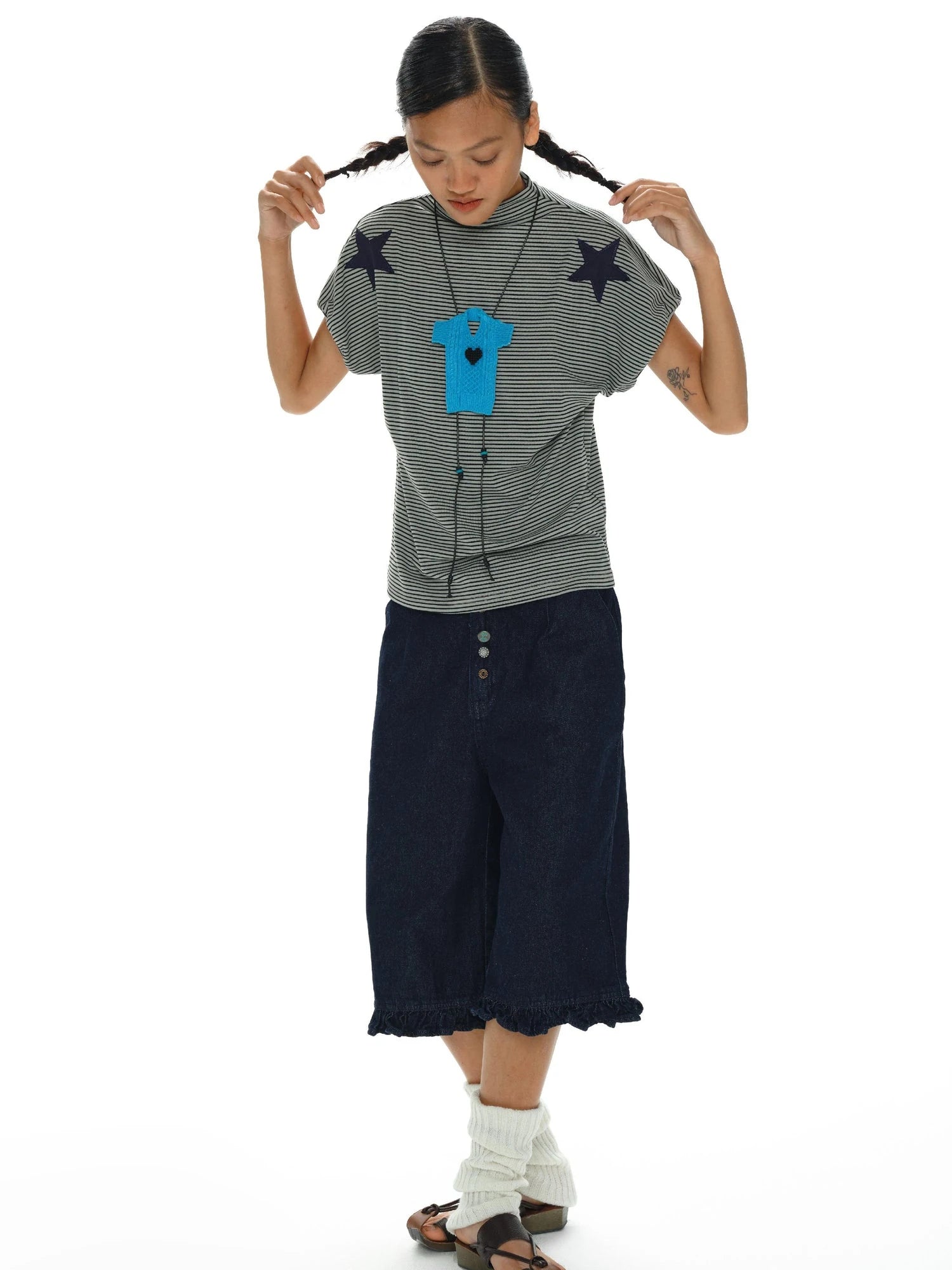 Stars And Stripes Patchwork Crewneck Tee