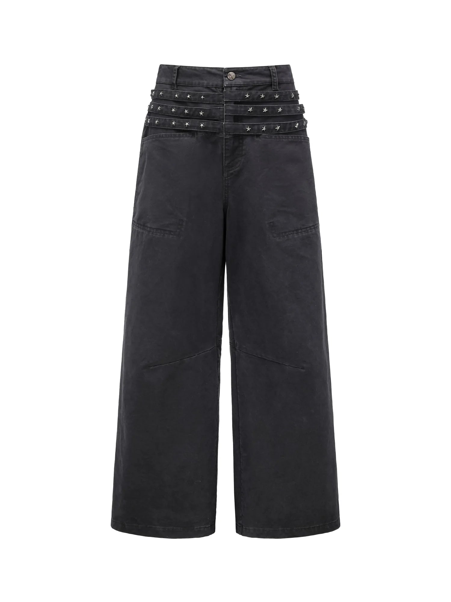 Vintage Star Track Studded Wide Leg Cargo Pants