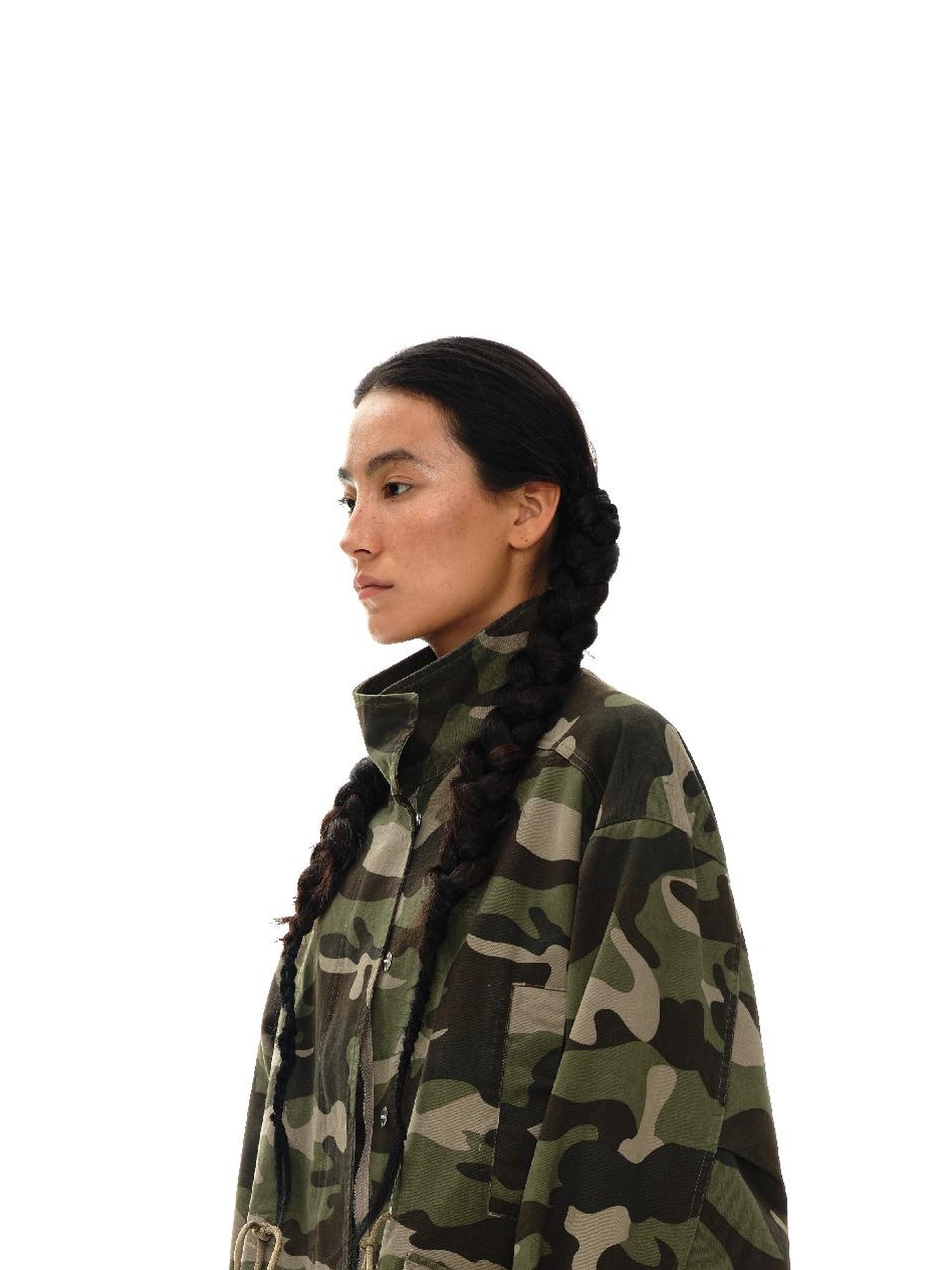 oinimi Vintage Washed Camo Utility Jacket