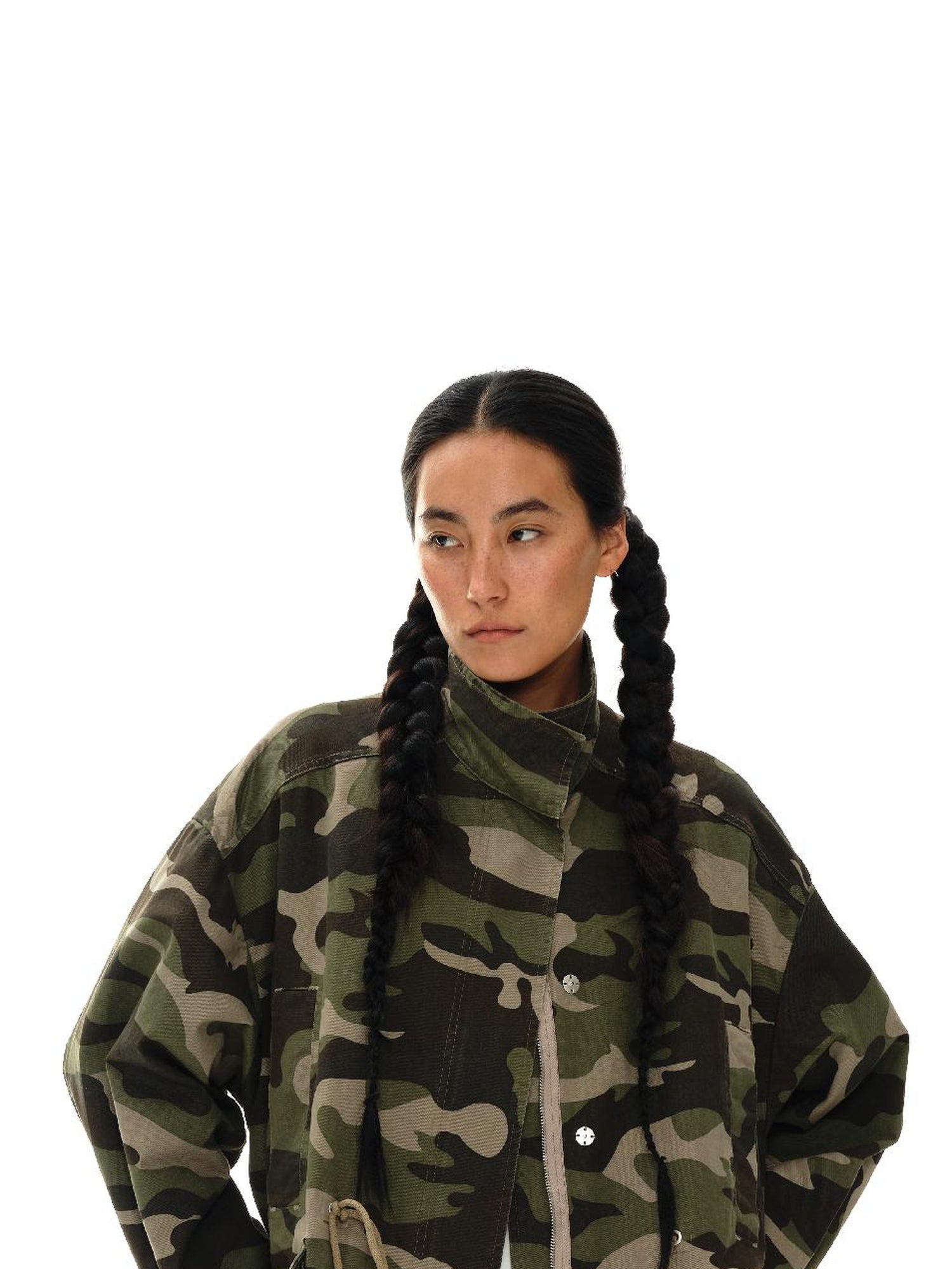 oinimi Vintage Washed Camo Utility Jacket