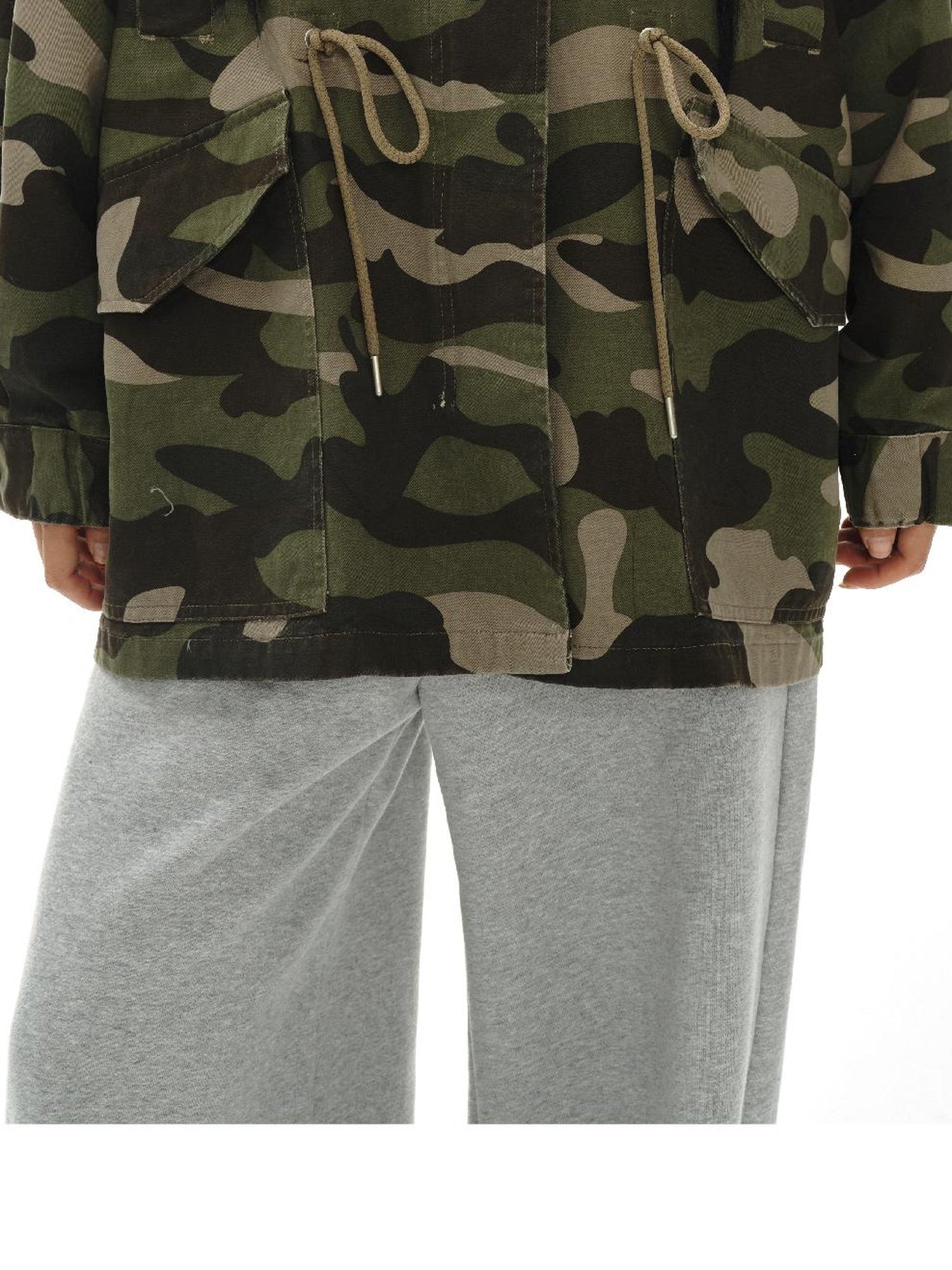 oinimi Vintage Washed Camo Utility Jacket