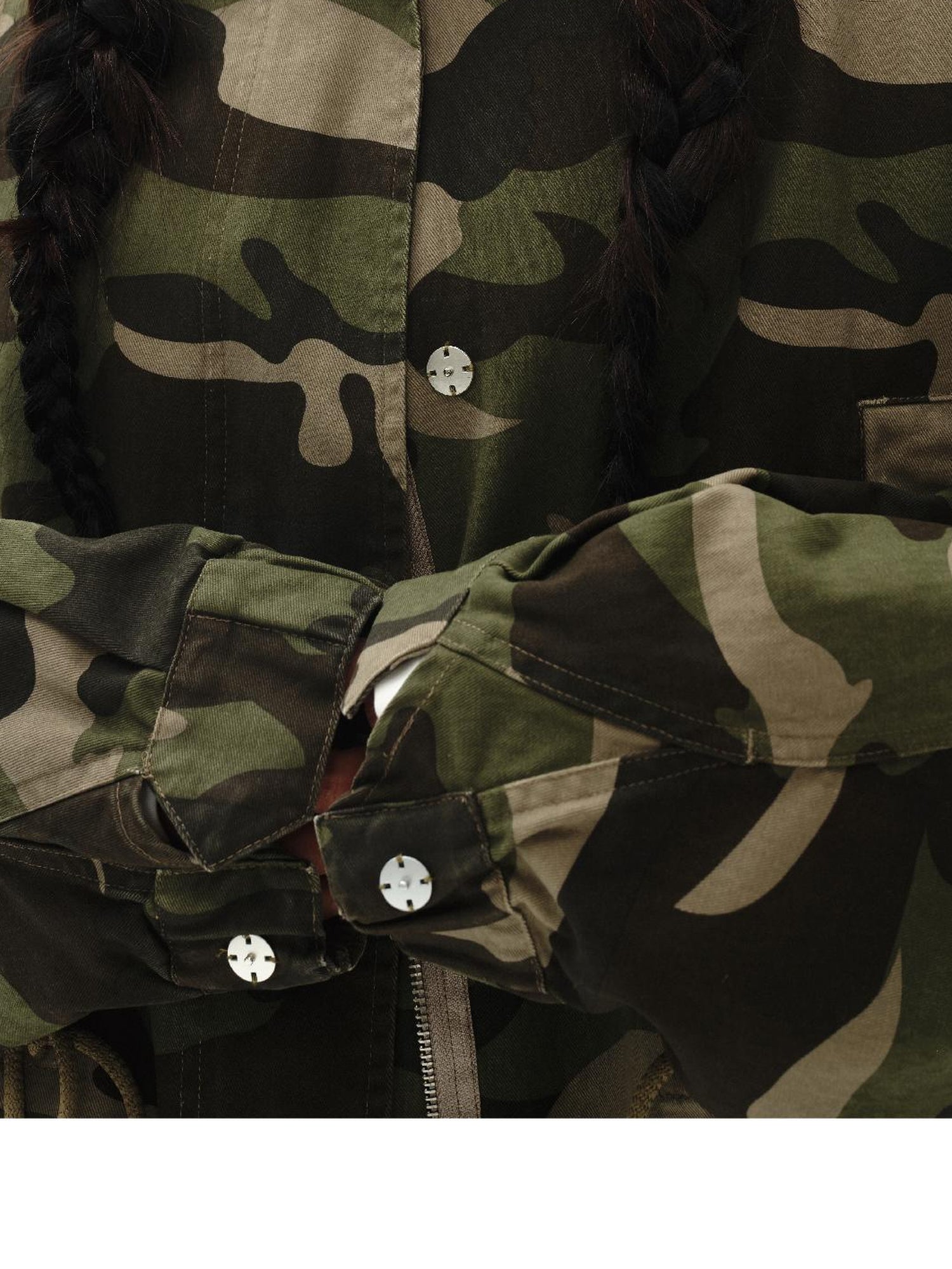 oinimi Vintage Washed Camo Utility Jacket