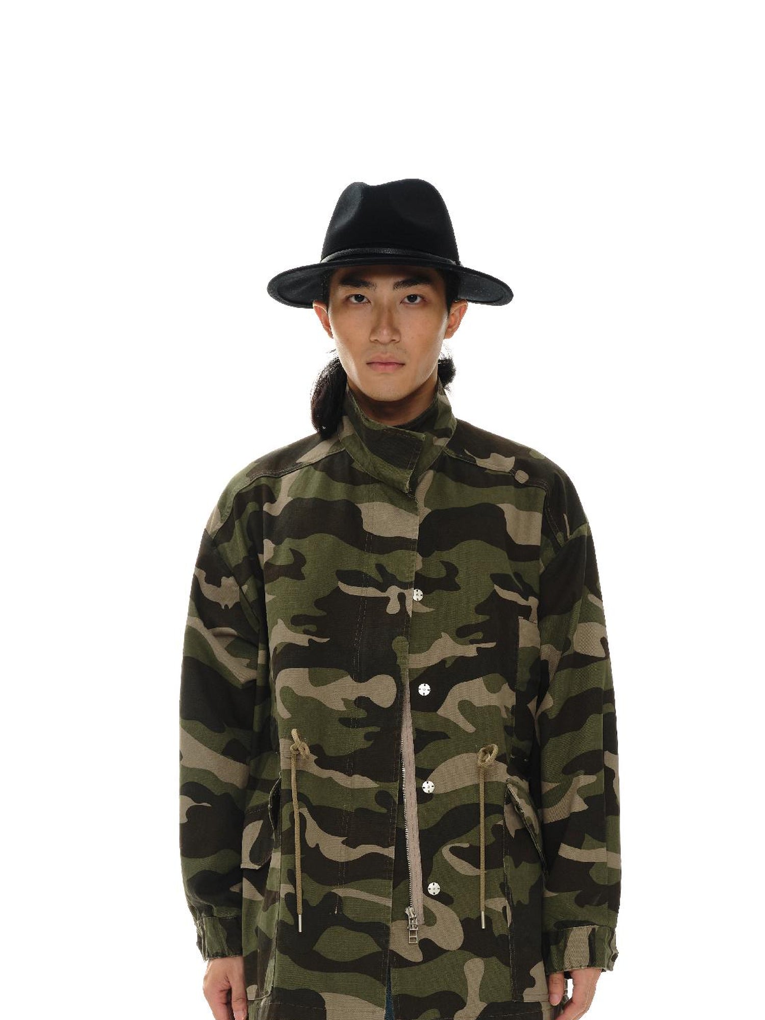 oinimi Vintage Washed Camo Utility Jacket