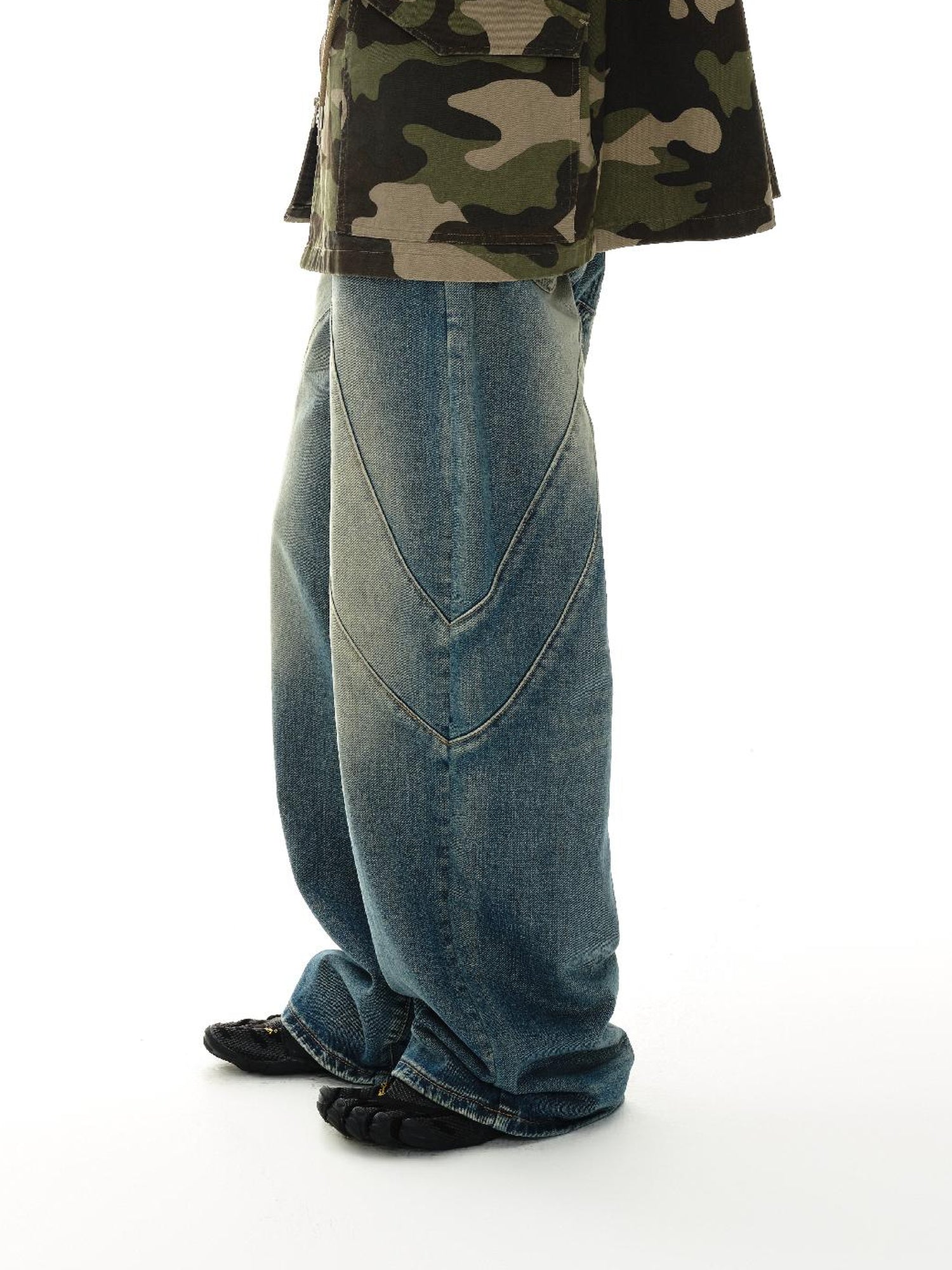 oinimi Vintage Washed Camo Utility Jacket