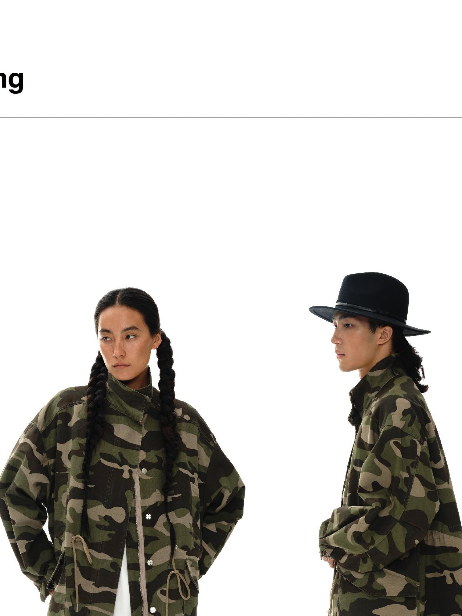 oinimi Vintage Washed Camo Utility Jacket