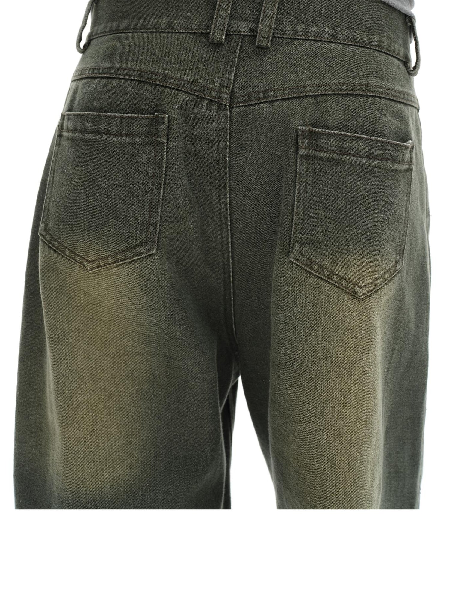 oinimi Vintage Washed Relaxed Fit Straight Leg Jeans
