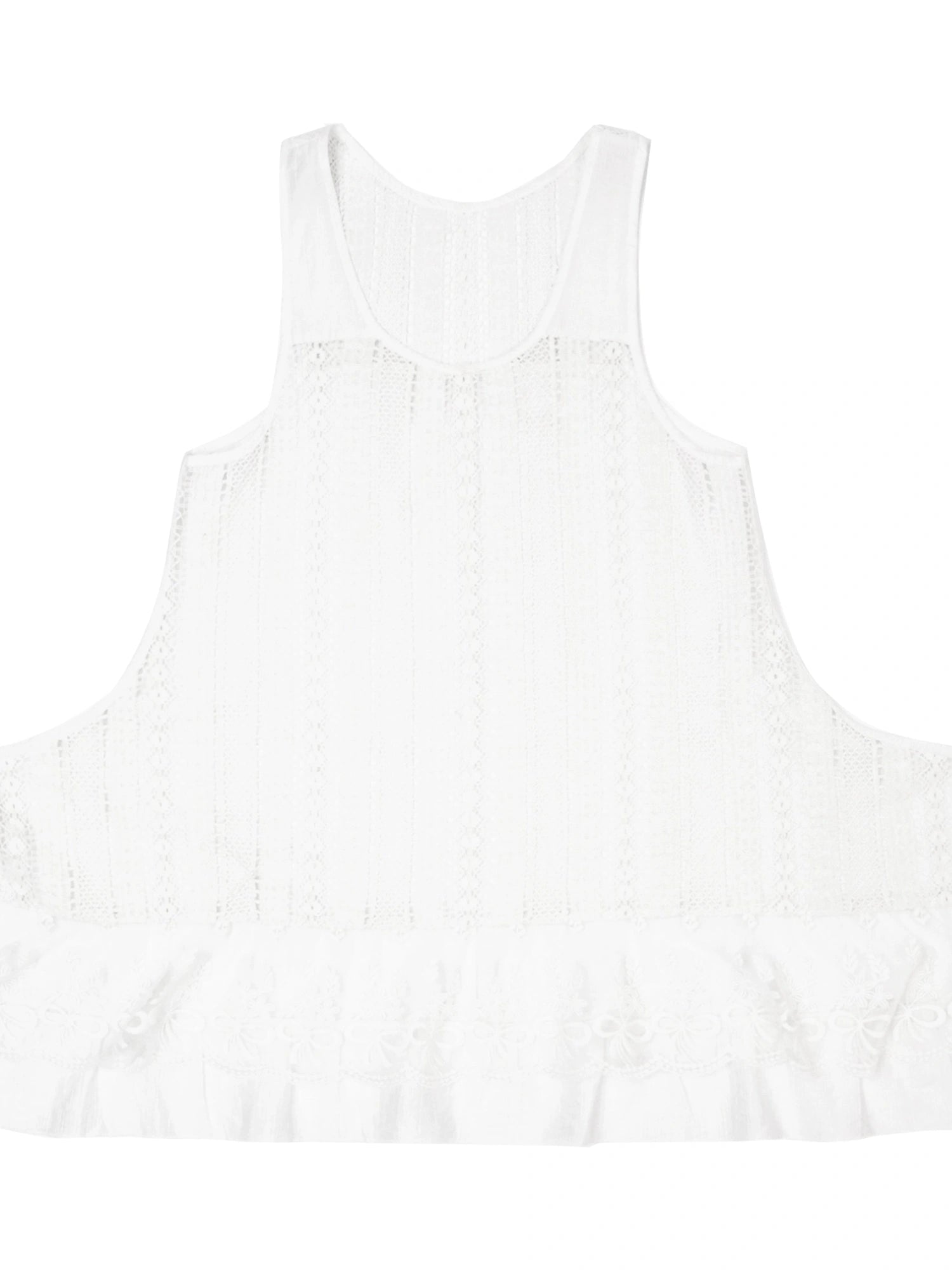 White Lace Bralette Layering Vest With Bow