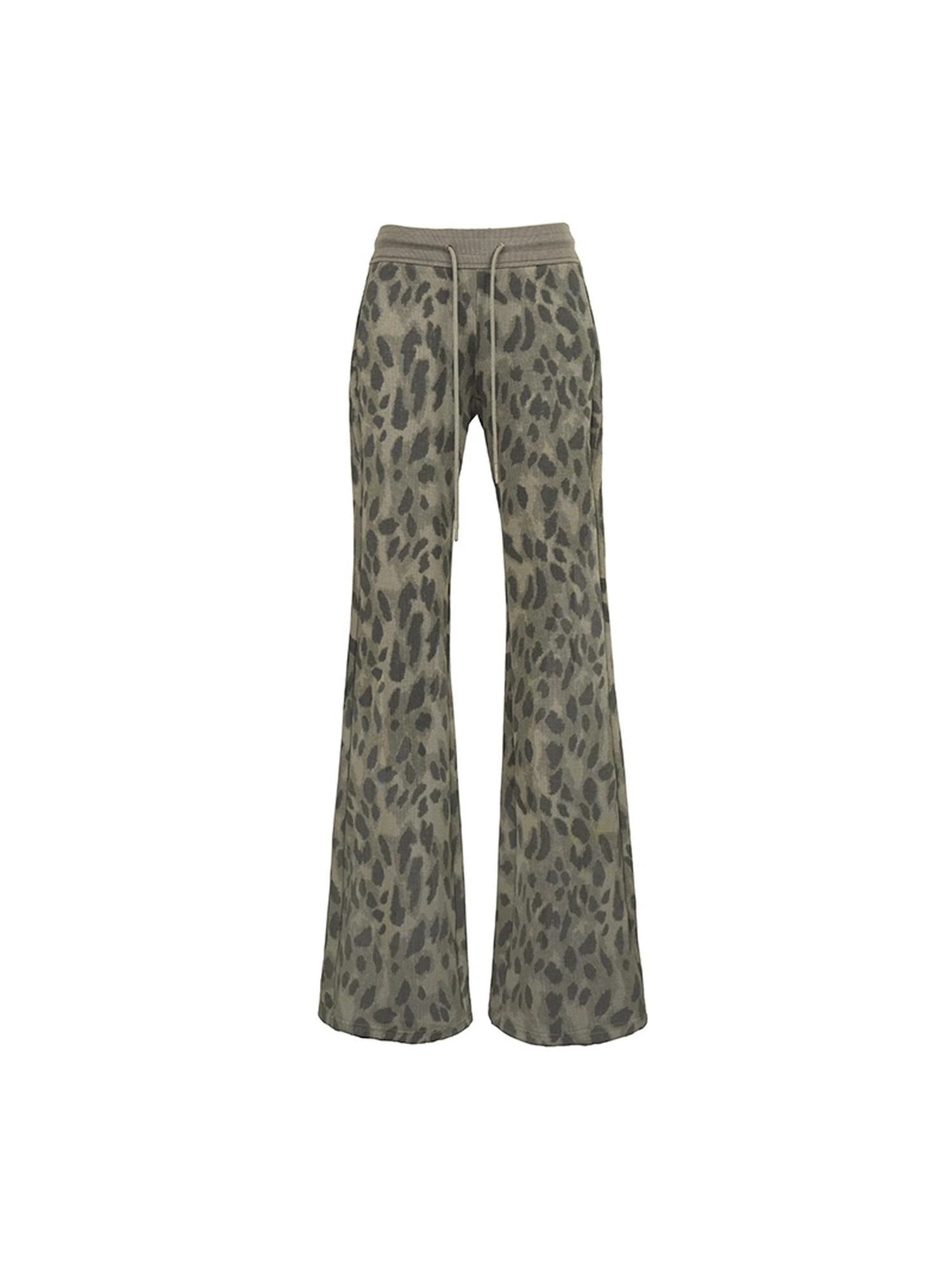 Chic Leopard Print Hoodie & Pants Set Slim Fit Casual Outfit